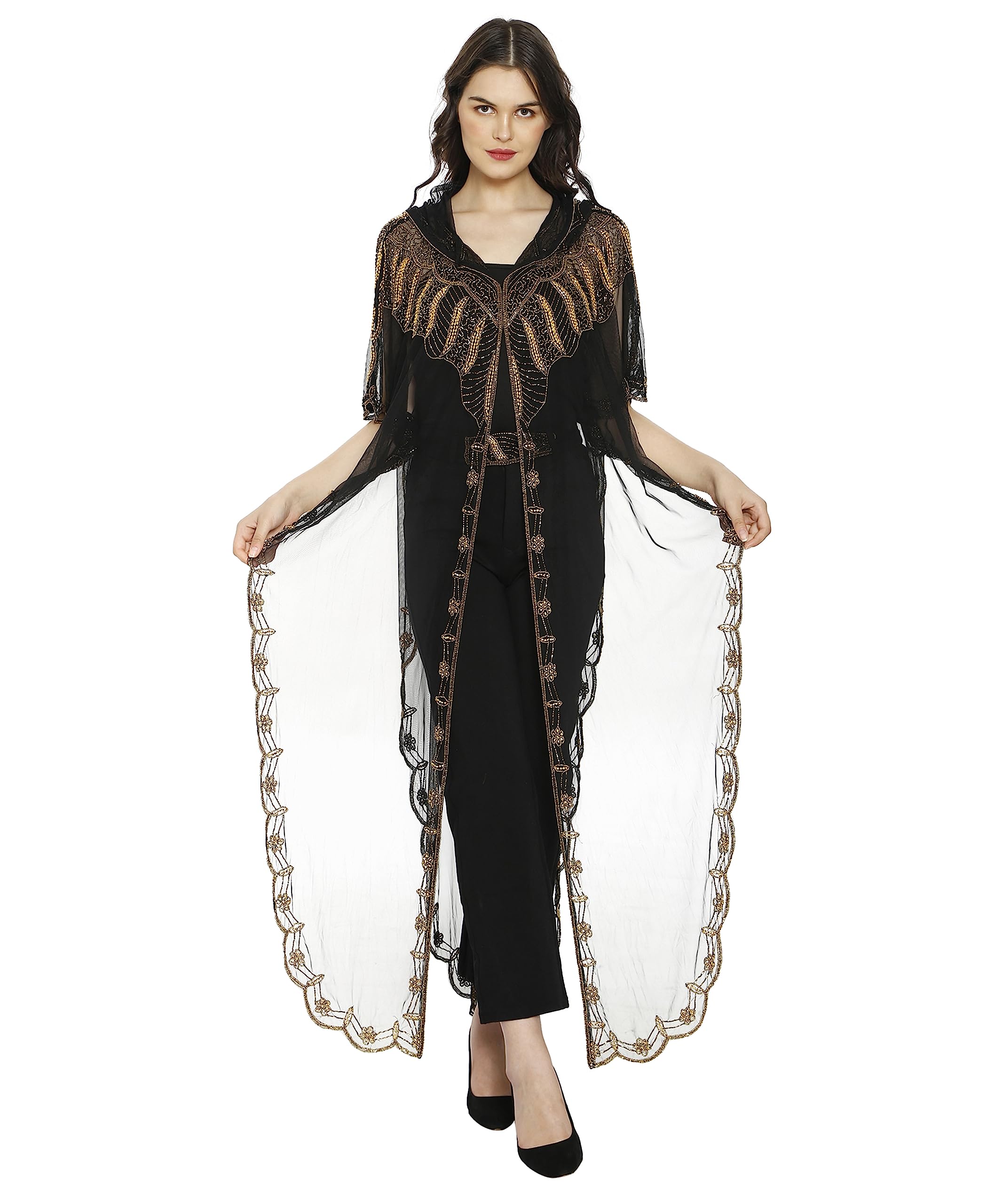 matelco Women Long Cape Floor Length With Cap-picture-41