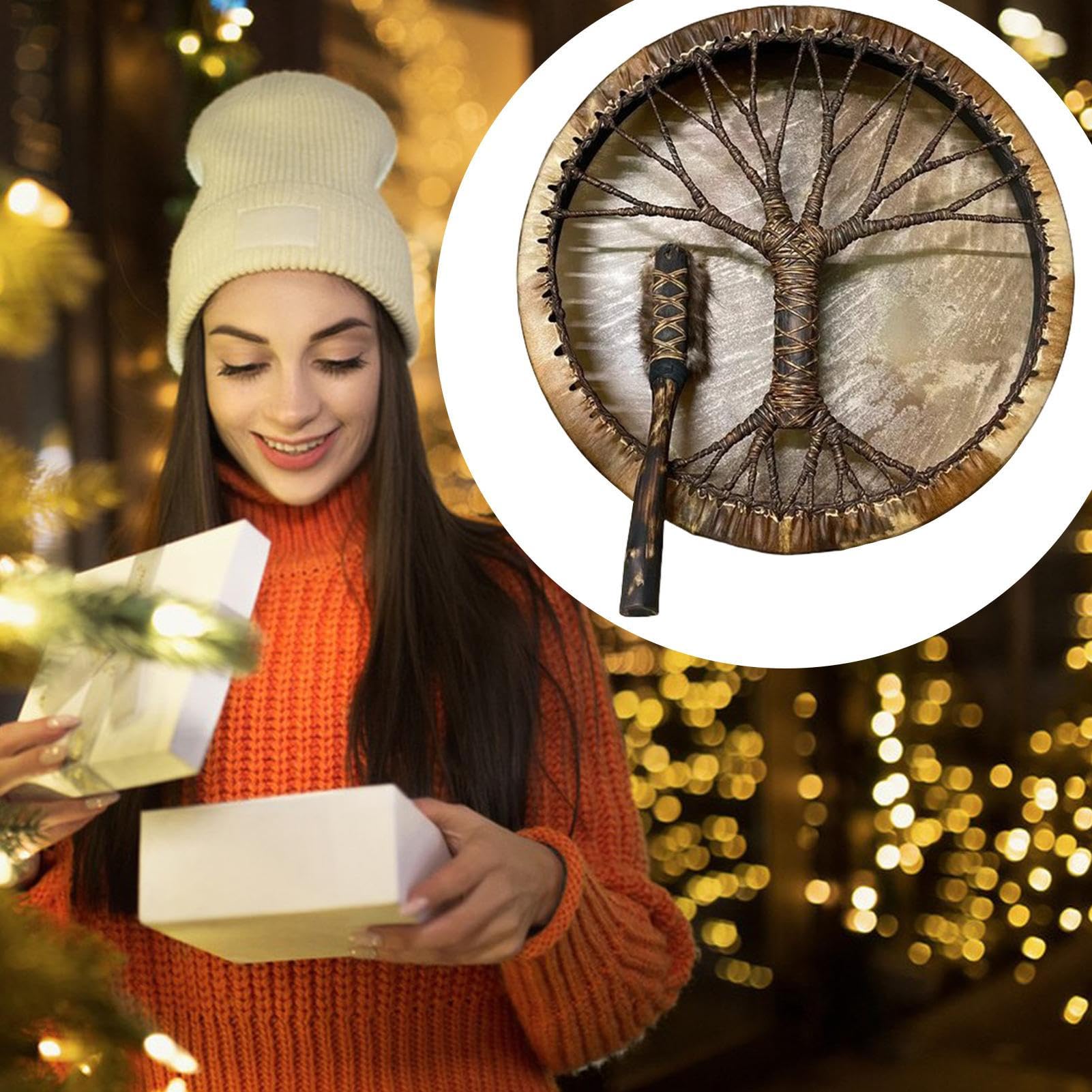 Drum Shaman, Professional Hand Drum, Decorative Percussion Instrument, Rhythmic Music Tool for Teens, Beginners, Kids, Home Display, Meditation, Cultural Events Use