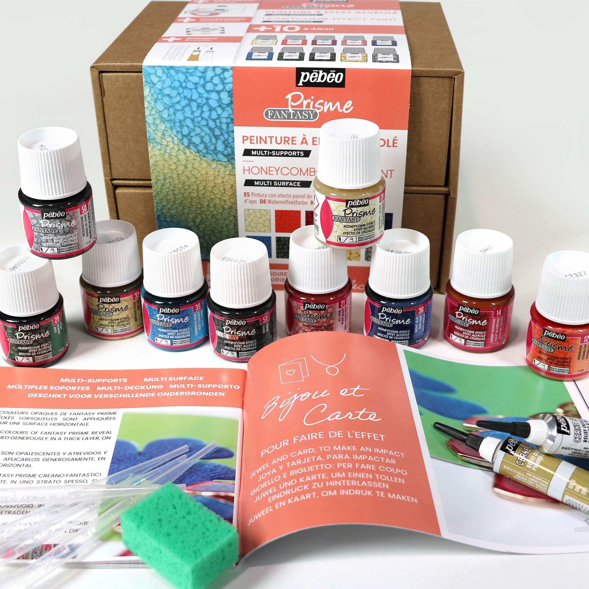 Pébéo Peinture, Coloris Assortis, 10 x 45 ml 758431