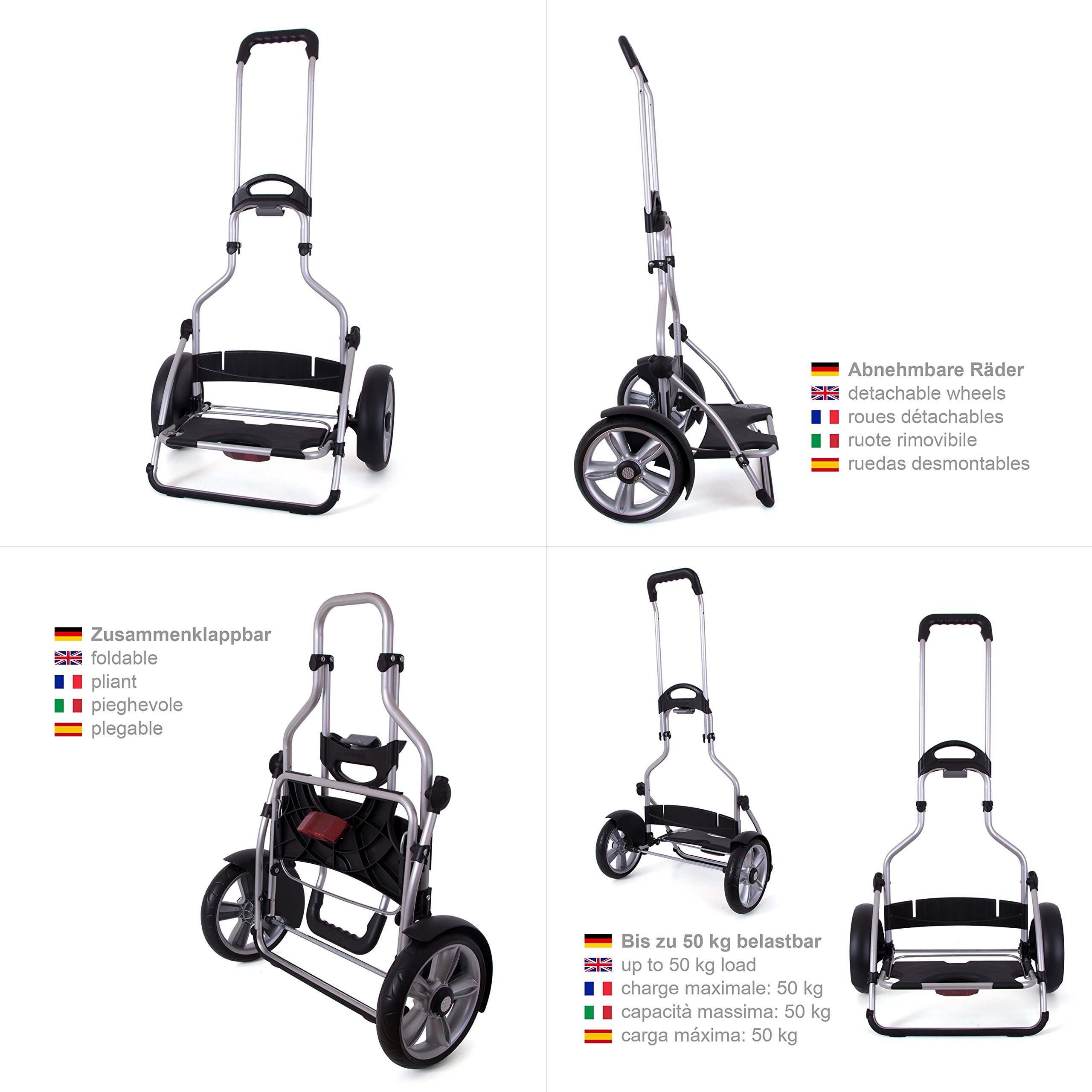 Andersen Einkaufstrolley - Royal Shopper Plus - klappbar - belastbar 50 kg | Aluminium - Kugellager-Rad Ø 25 cm