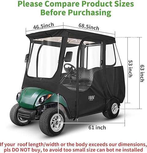 Miniatura 8 de 10L0L Recinto de conducción para carrito de golf para 2 pasajeros para Yamaha G14 G22 G29 Drive2 con aberturas de espejo lateral de seguridad,