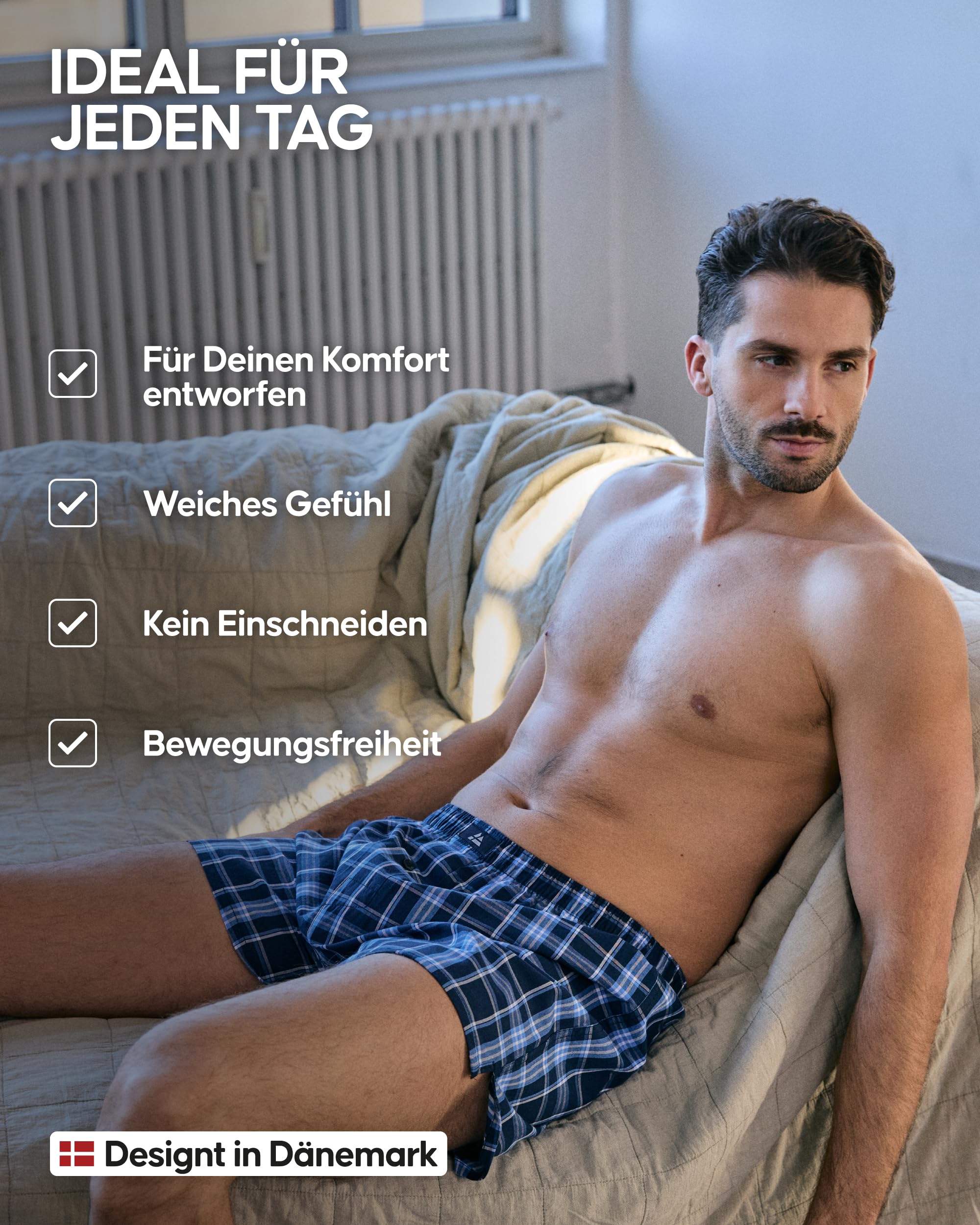 DANISH ENDURANCE American Boxershorts 4er Pack 100% Bio-Baumwolle Herren Boxershorts Weich Atmungsaktiv