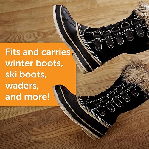 Miniatura 7 de Maplefield Wader & Boot - Soporte de pared de 4 pares de estantes de acero inoxidable, paquete de 2 perchas para botas de vaquero - Perchas para