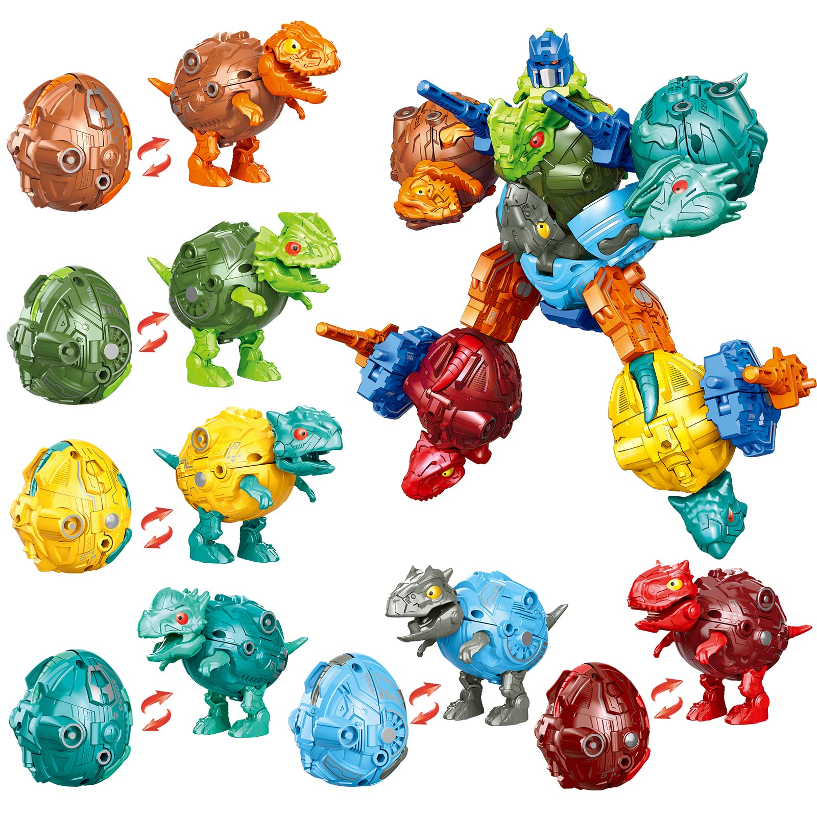 Amazon.com: KaxiNeu 6 in 1 STEM Dinosaur Robots Transformed