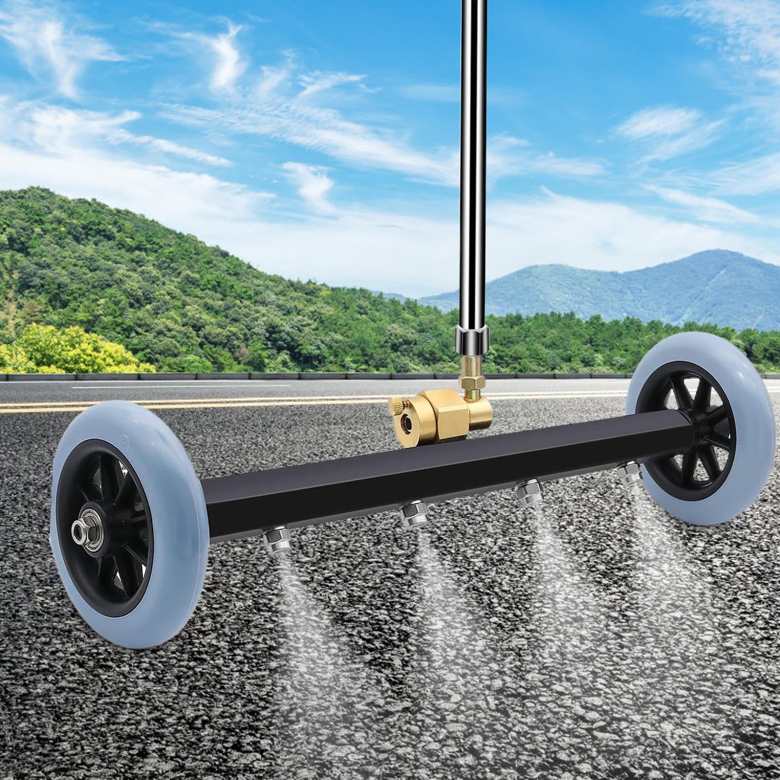 Hidrolimpiadora Bajo Del Coche Limpiador A Presión De 276 Bar Con 2 Lanzas | Escoba De Hidrolimpiadora De 40 Cm Para Suelos De Hormigon Entarimado Cochera