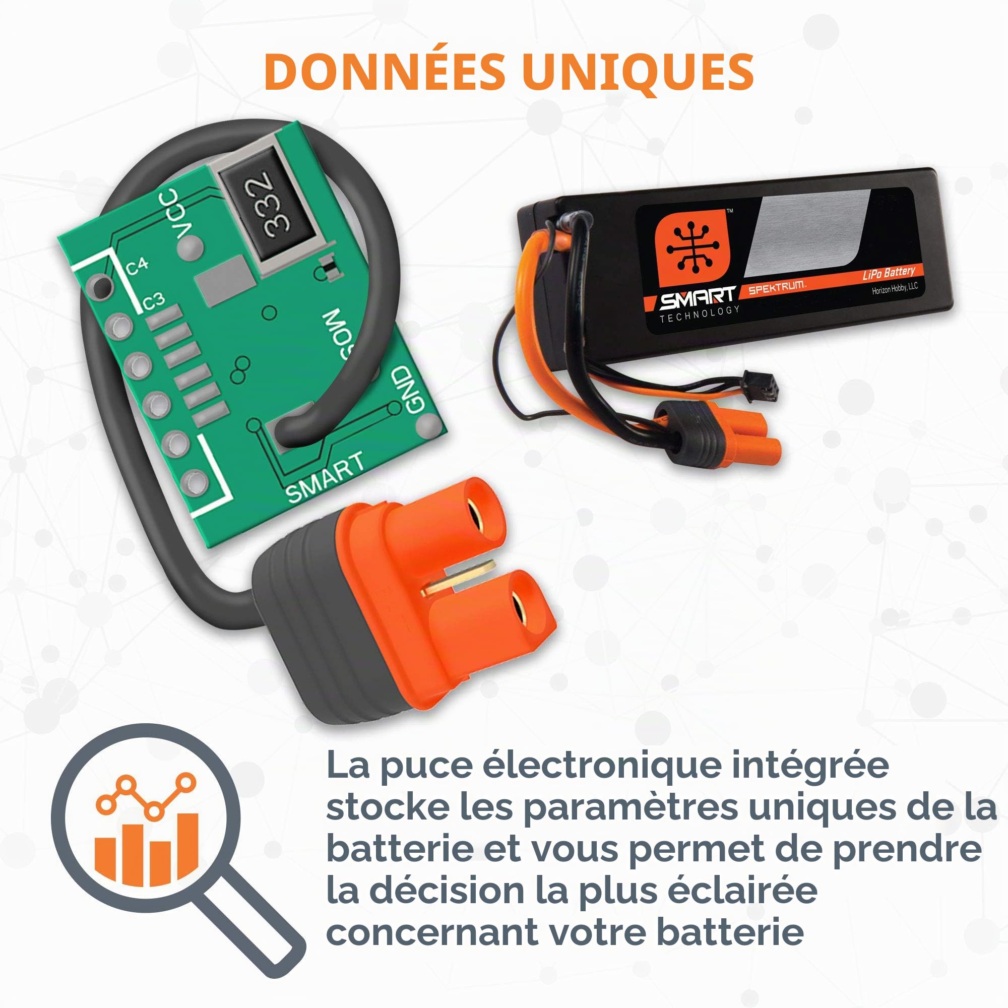 7,4 V 5000 mAh 2S 30C Smart Hardcase Batterie LiPo : IC5
