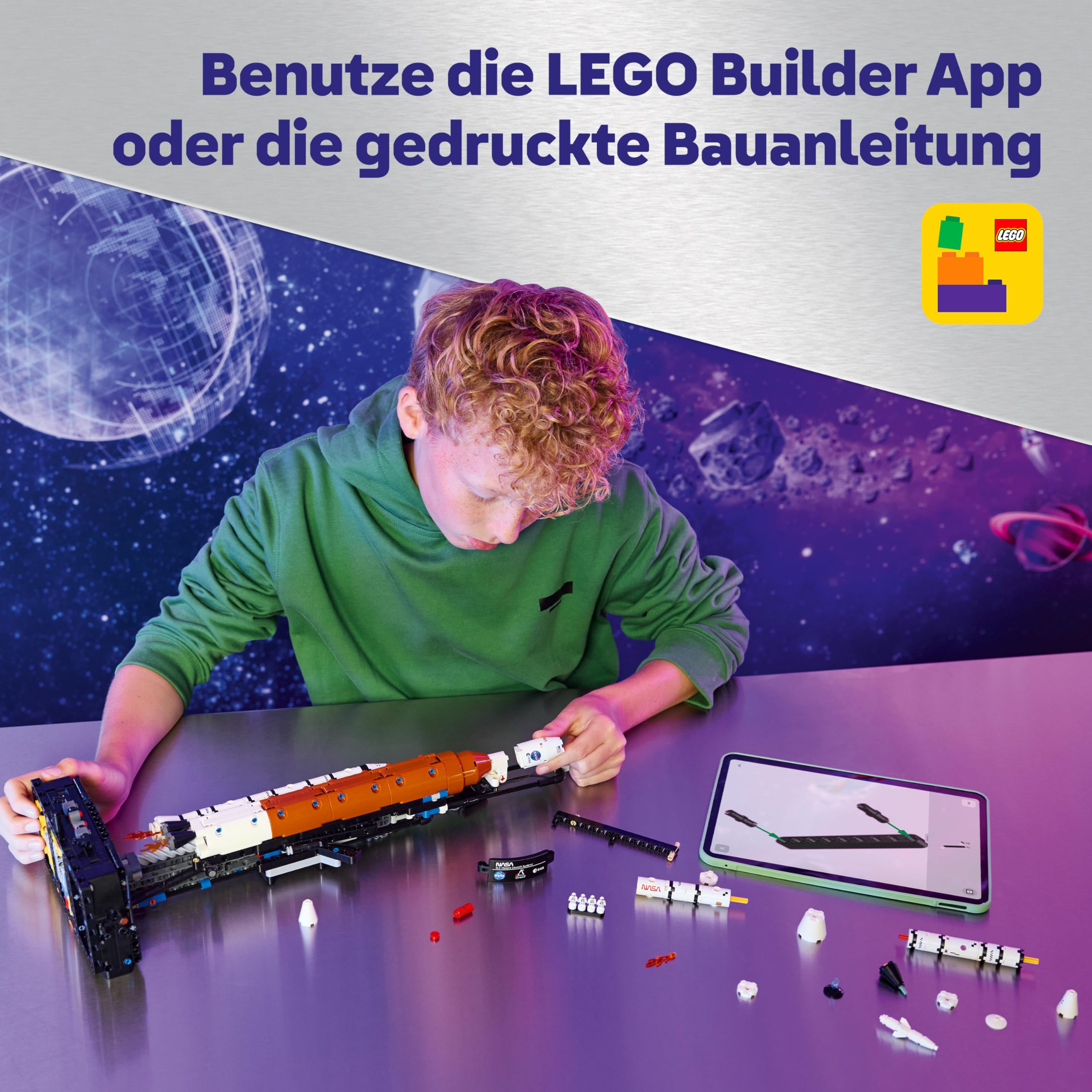 LEGO Technic NASA Artemis SLS-Schwerlastrakete - Kinder Rakete & Raumschiff Spielzeug - Baumodell & Modellbau Konstruktionsspielzeug ab 9 Jahren - Geschenk für Jungen und Mädchen - 42221