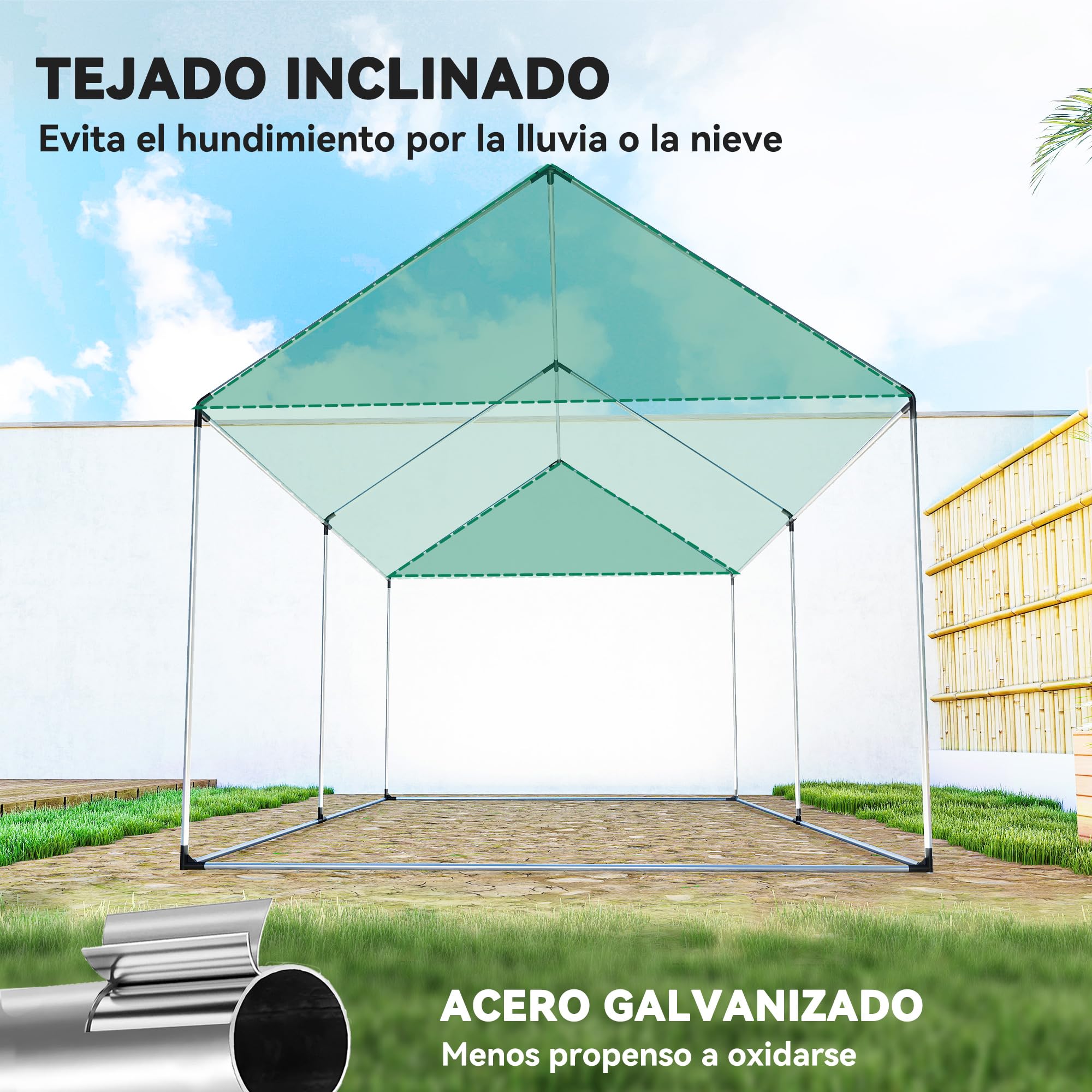 Outsunny Invernadero de Exterior 2x3x2 m Invernadero de Túnel con 4 Ventanas de Malla y Puerta con Cremallera Invernadero de Huerto Anti-UV para Patio Jardín Terraza Blanco