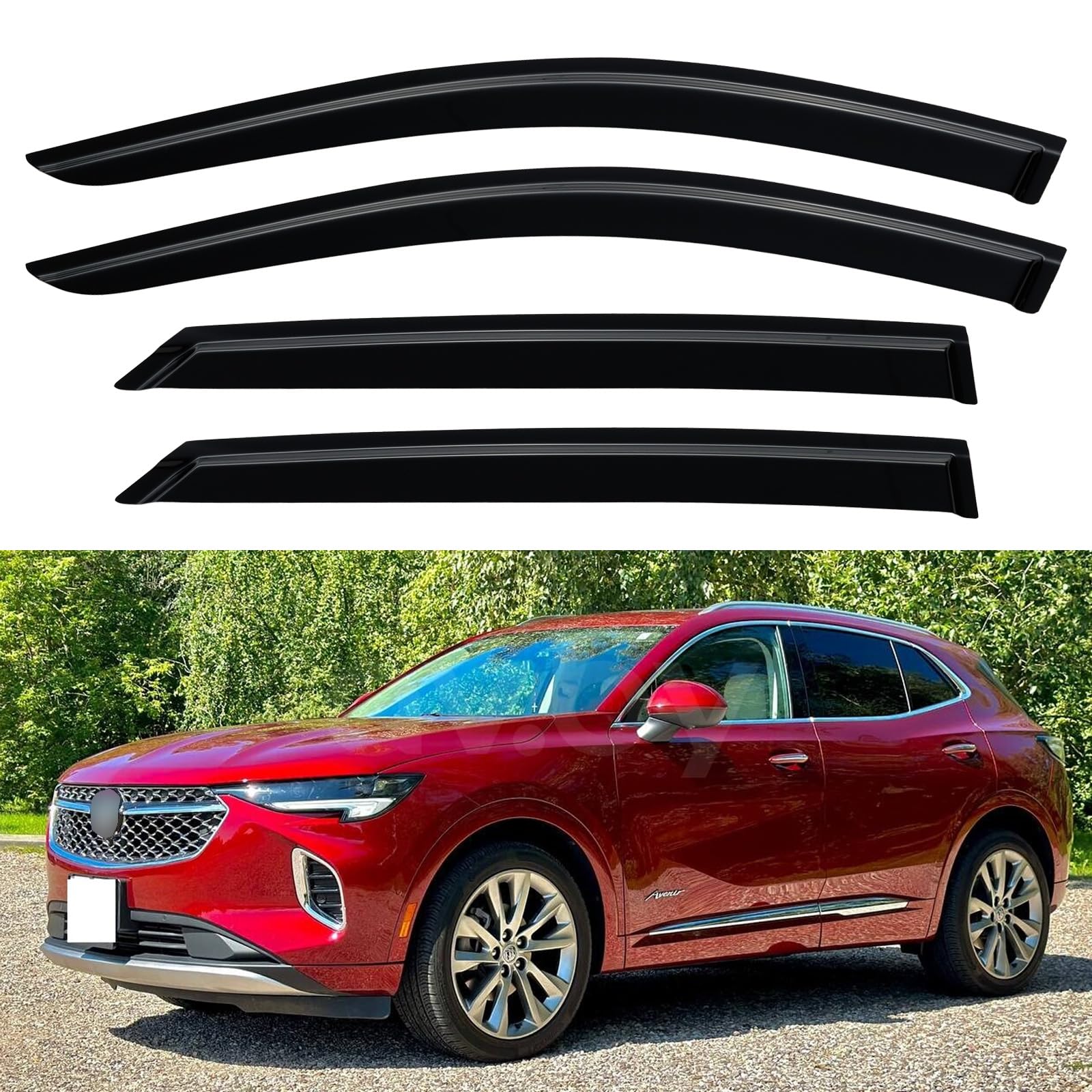 Window Visors Rain Guards for 2021 2022 2023 Buick Envision | Out-Channel Window Vent Wind Deflectors Visors Shades Protectors for 21 22 23 Buick Envision