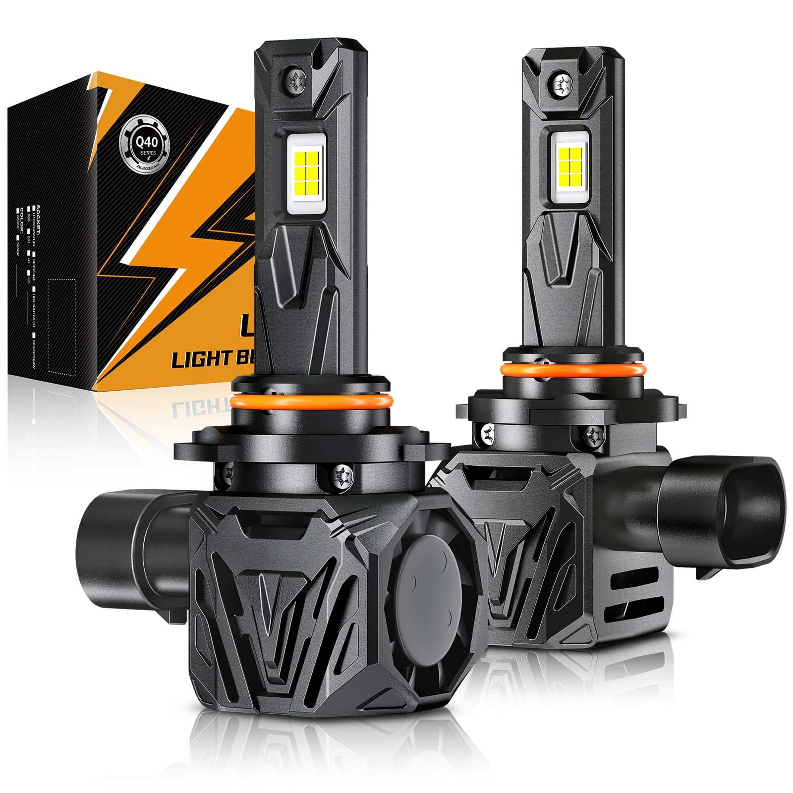 Auxbeam 2024 9005 HB3 Fog Light Bulbs, Wireless 9005 Powersports Bulbs, 6500K 120W 30000LM 800% Brighter 9005 Light Bulbs For UTV ATV Offroad Vehicles, Plug and Play