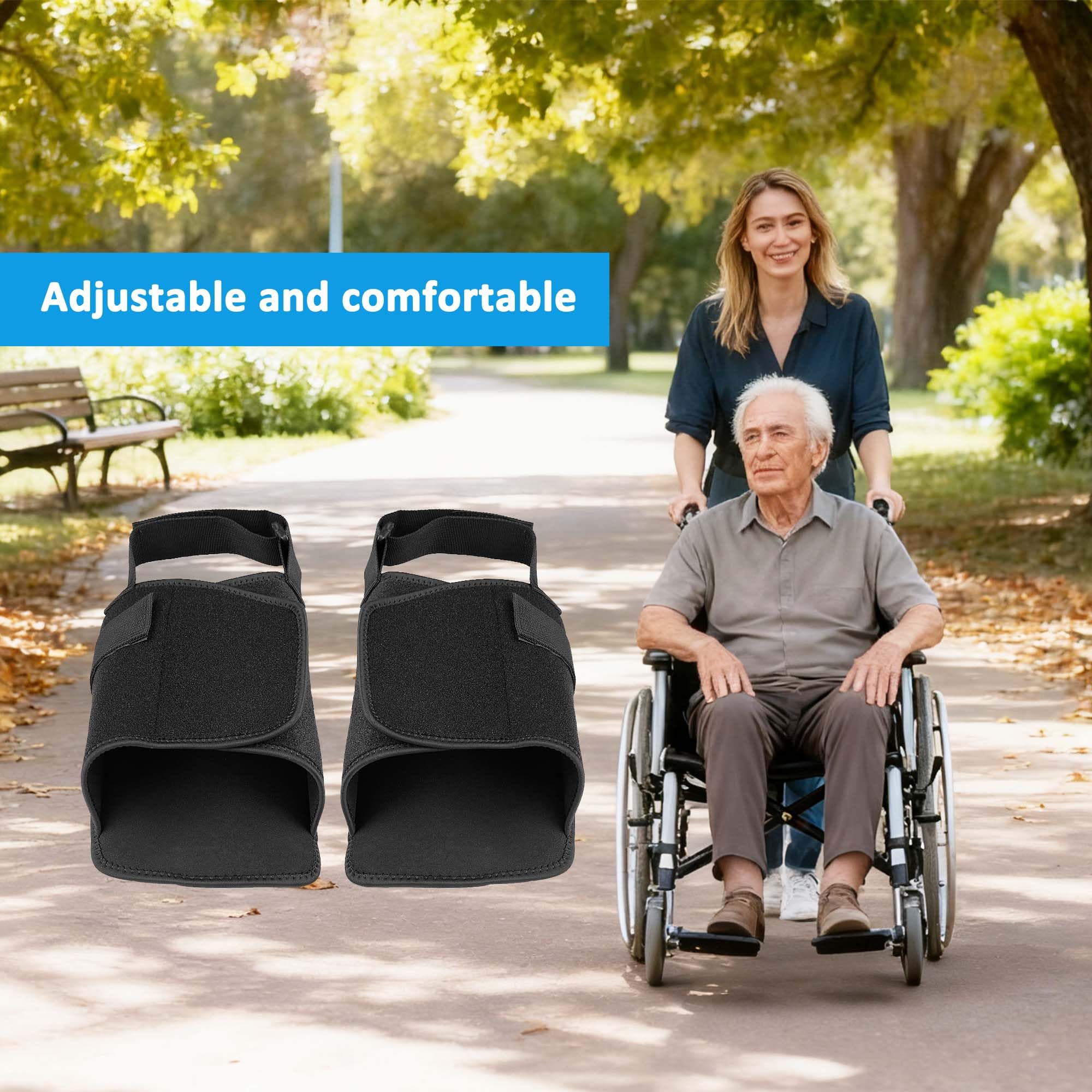 2 Piezas correas para Soporte De Zapatos para Silla De Ruedas Correa De Sujeción Del Reposapiés Para Silla De Ruedas para Zapatos De Silla De Ruedas Correas Protege Los Pies (Negro)
