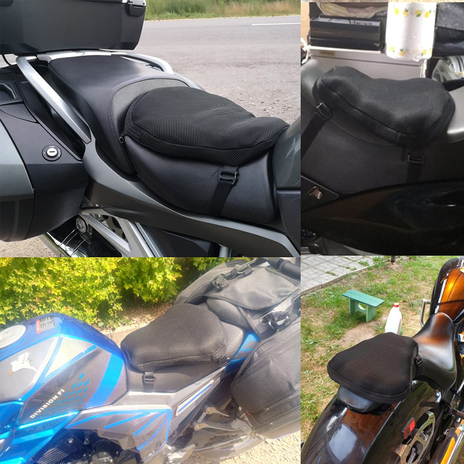 OxoxO Coussin De Siège De Moto, Housse De Siège De Soulagement De La Pression, Coussin De Siège Rafraîchissant, Pour Un Voyage Confortable, Petite Taille