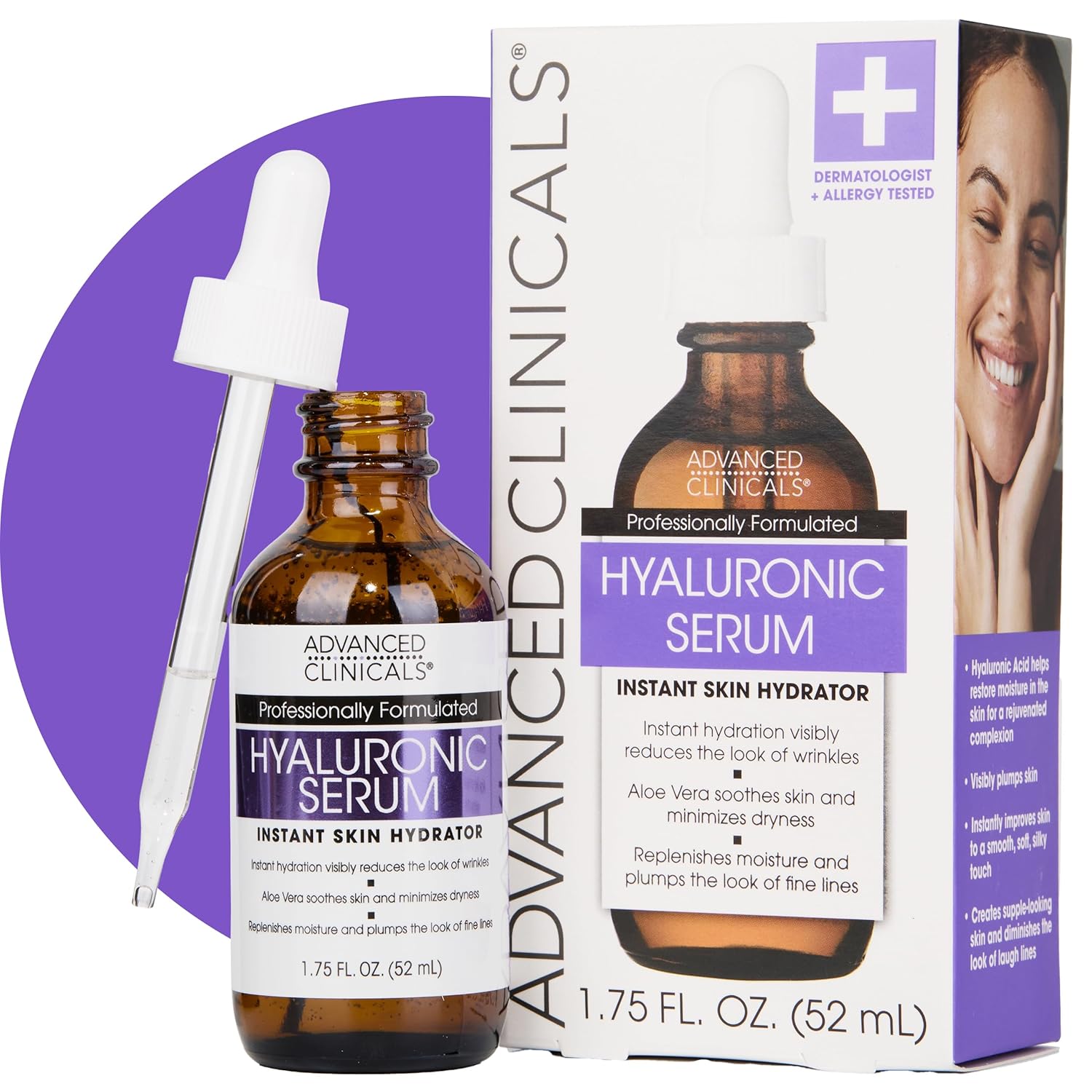 Advanced Clinicals Hyaluronic Acid Serum For Face | Moisturizing Facial Skin Care Products | Hydrating Serum For Face Helps Improve Look Of Wrinkles, Fine Lines, & Uneven Dry Skin Texture, 1.75 Fl Oz Advanced Clinicals Hyaluronic Acid Serum For Face | Moisturizing Facial Skin Care Products | Hydrating Serum For Face Helps Improve Look Of Wrinkles, Fine Lines, & Uneven Dry Skin Texture, 1.75 Fl Oz