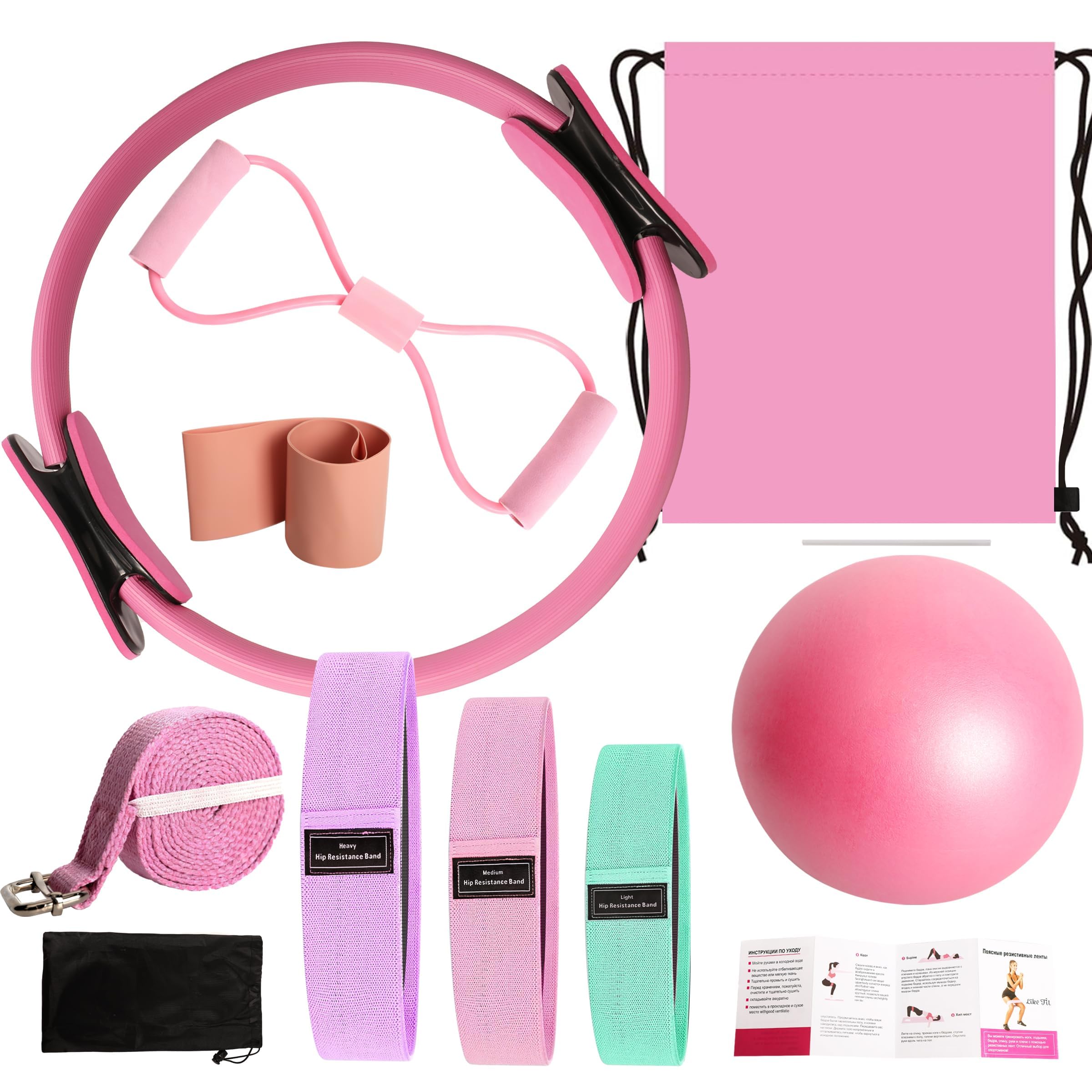 ZHABAYEN Pilates Essentials Kit, Pilates Ring and Ball Set