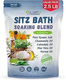 Hemorrhoid Treatment 40oz Sitz Bath Salts Postpartum Soaking Blend Epsom Salt Soak with All Natural Oils for Self Care Bartholin Cyst Treatment, Large Value Pack