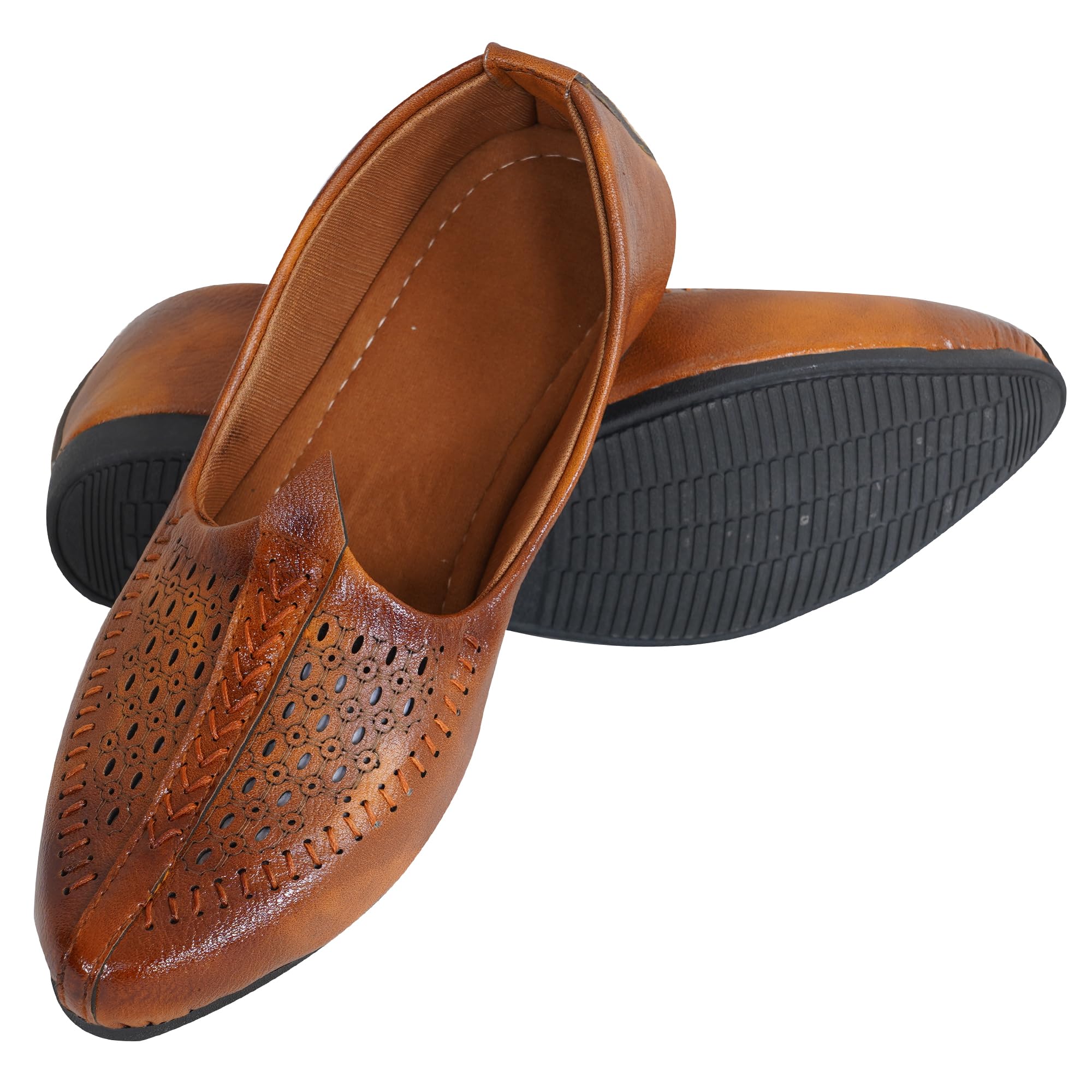Men's & Boys Tan Jutti's Ethnic Mojaris | Casual Loafers & Juti Shoes for Men-image-5