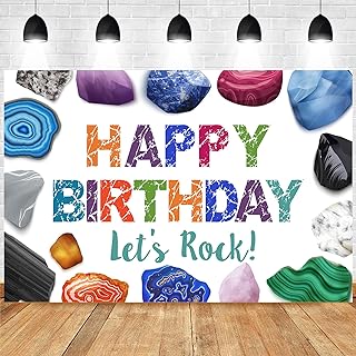Balterever Geology Birthday Party Decorations for Boys and Girls Crystal Themed Birthday Party Decorations Geology Birthday Party Banner Backdrop for Rocks Geology Birthday