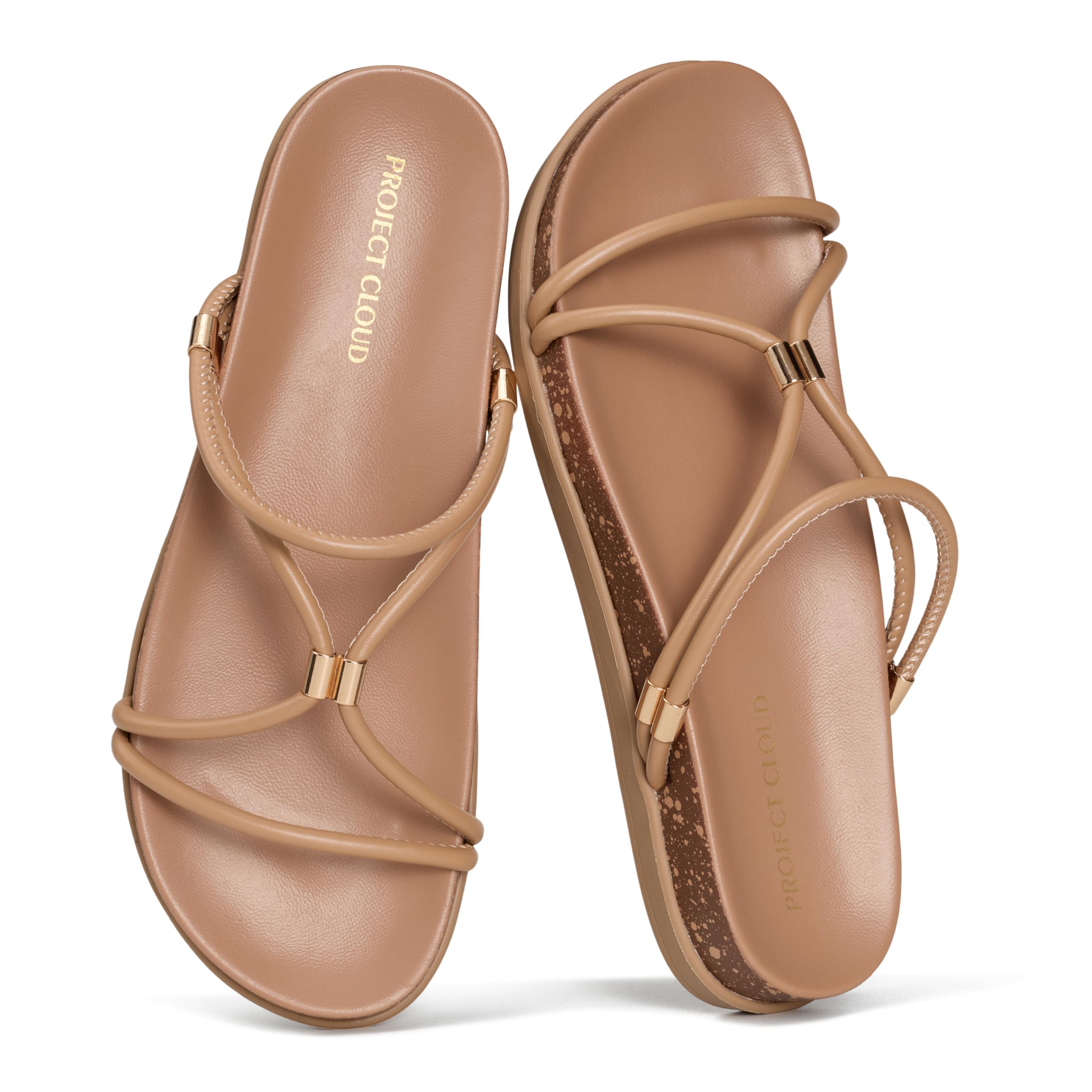 Project Cloud Summer Slides for Women 2026 with Plush and Soft Insole Womens Sandals Comfortable - Non-Slip and Lightweight Sandals Women Footwear