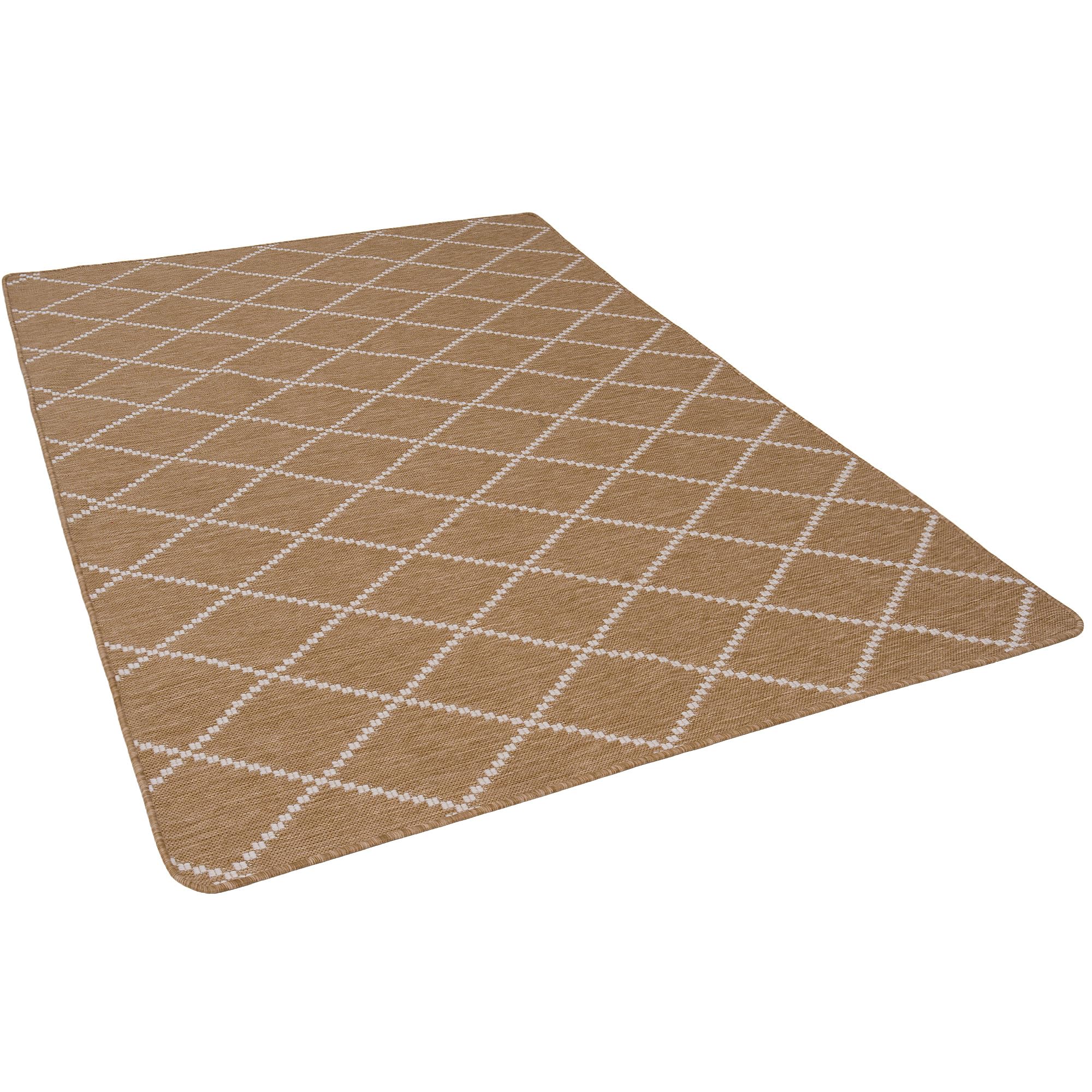 Snapstyle Tapis intérieur & extérieur Newport Beige – Tapis réversible à Motif Losanges pour Balcon et terrasse