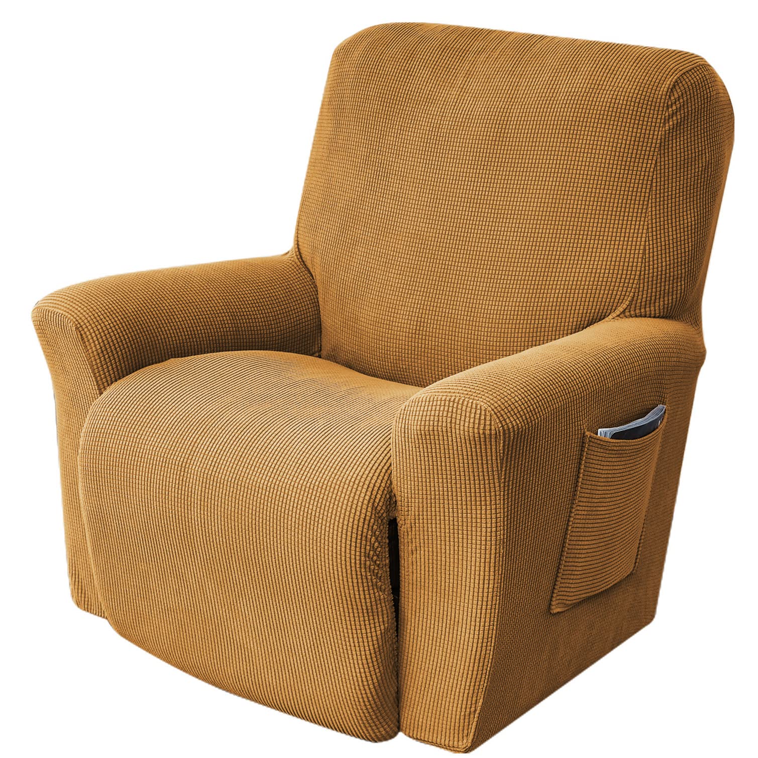 YOPOIY Extensible Housse de Fauteuil Relax, Douce Housse de Fauteuil Moderne Universelle Housse de Chaise Inclinable Jacquard Lavable Fauteuil Relax Protecteur pour Salon -Or