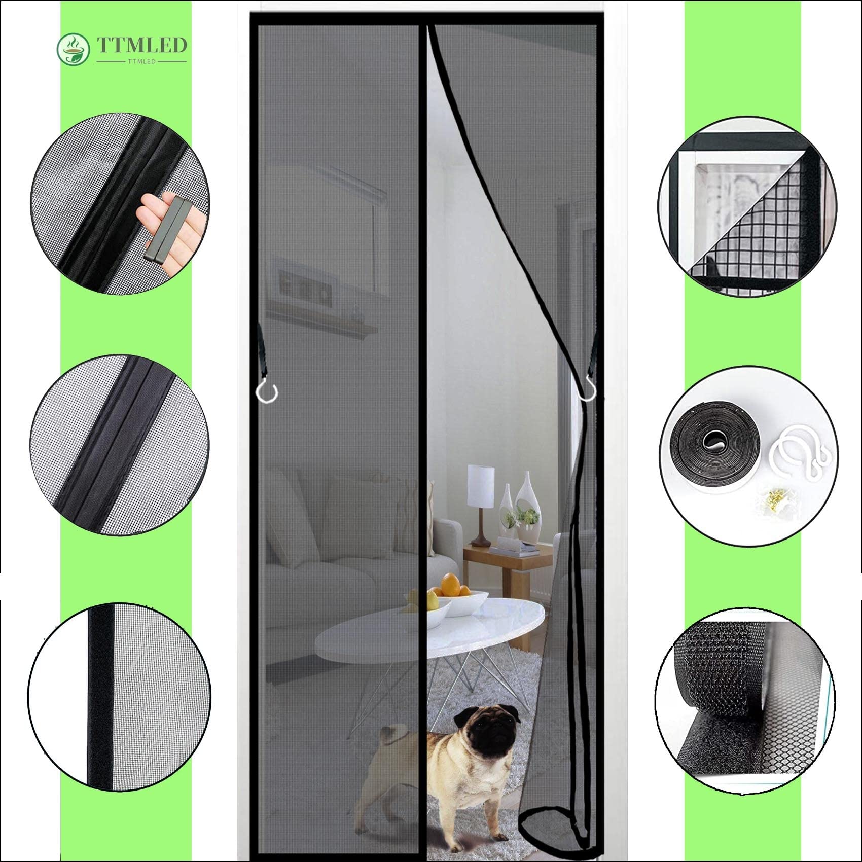 Rideaux Anti Mouches, 130x220cm Pour Porte, Rideaux Insect Ecran