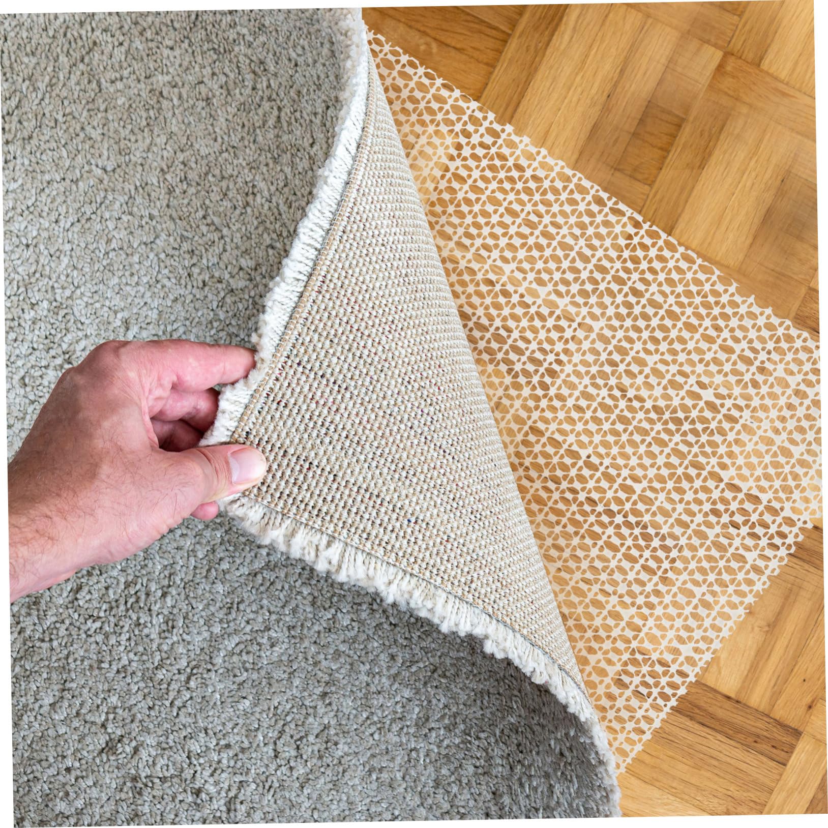 Tapis Antidérapant PVC Rigide Protection pour Sols Durs Protège Tapis Glissement et Bords Relevés