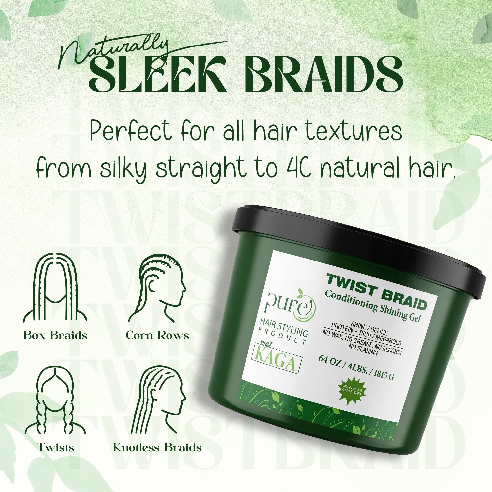 Amazon.com : KAGA Pure O Natural Neatbraid Beauty Professional