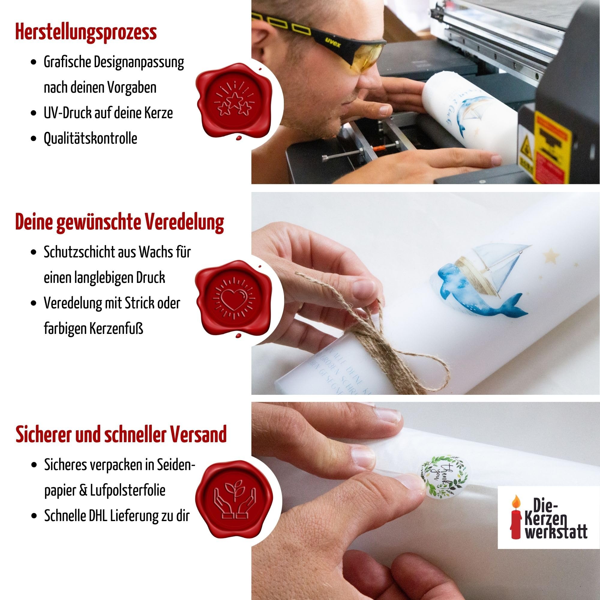 Hochzeitskerze Wildblumen Rundumdruck | 15-30 cm Höhe | Traukerze | Personalisierte Kerze | Hochzeitsgeschenk