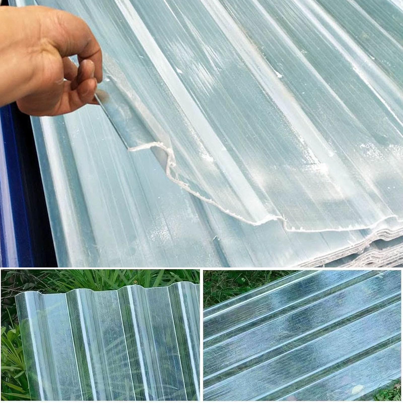 2.5mm Panel Para Tejado Transparente,Placa De Iluminación Natural De Fibra De Vidrio,Placa De Iluminación Natural FRP De Protección UV,Placa Ondulada FRP Para Exteriores (0.9×1.4m,1pcs)