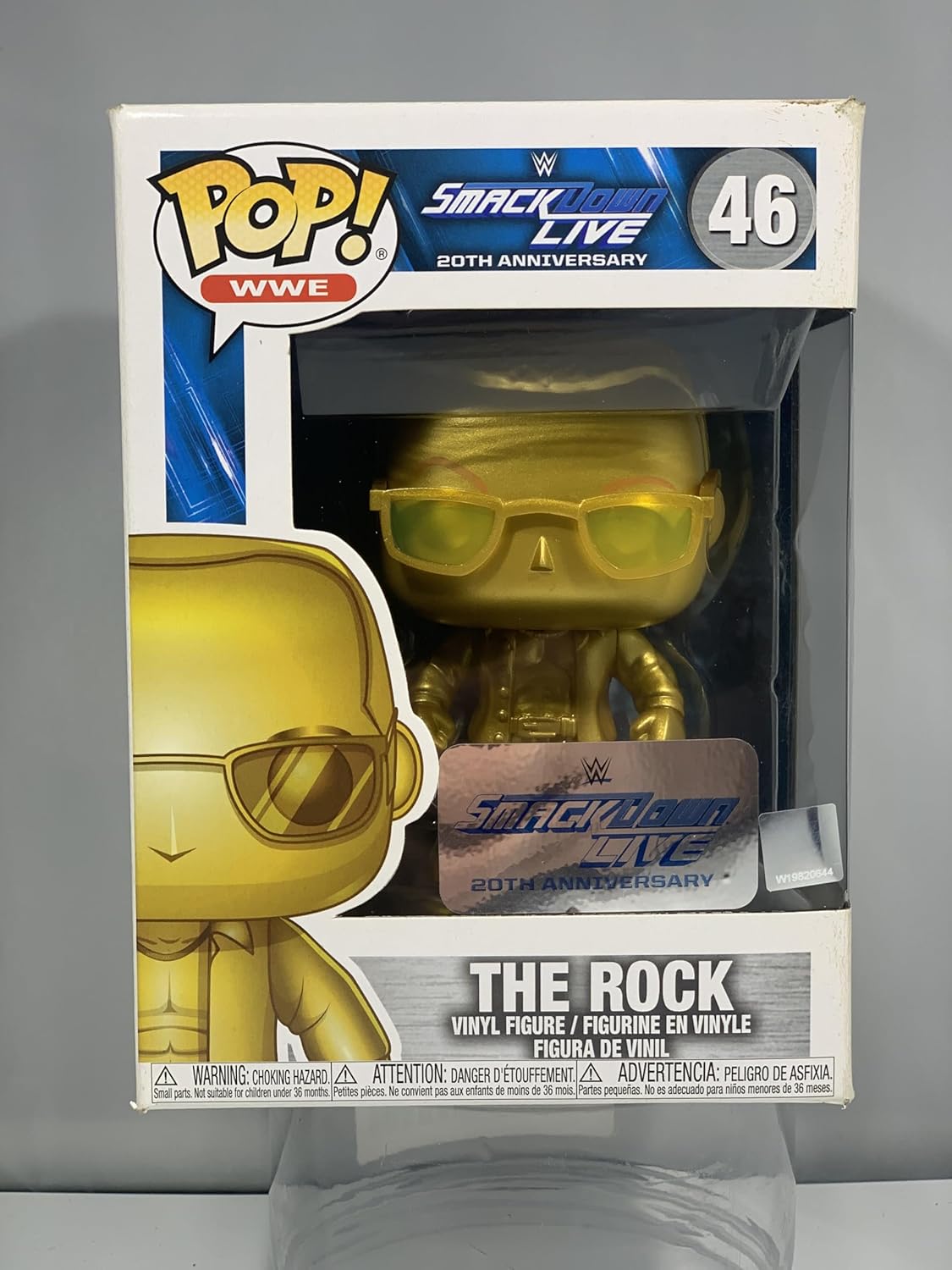 Funko POP! WWE: Smackdown Live 20th Anniversary - The Rock (Gold Metallic) (NYCC Debut)