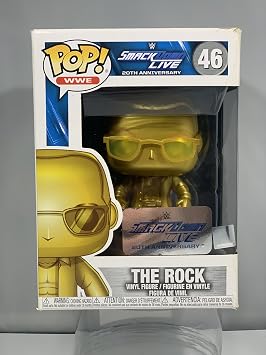 Funko POP! WWE Smackdown Live 20th Anniversary - The Rock Gold Metallic NYCC Debut