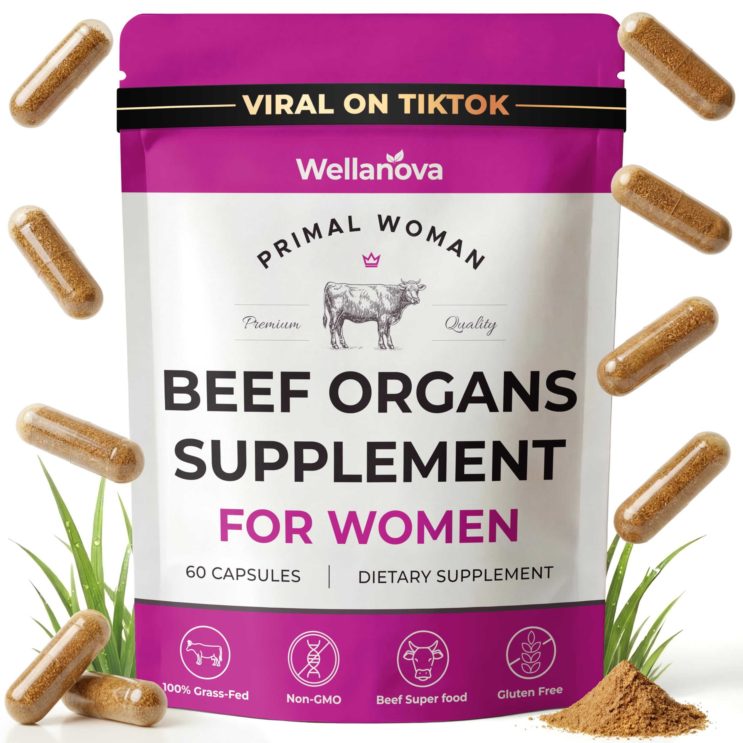 Wellanova Primal Beef Organ Supplement - glandular extracts | Mubboo