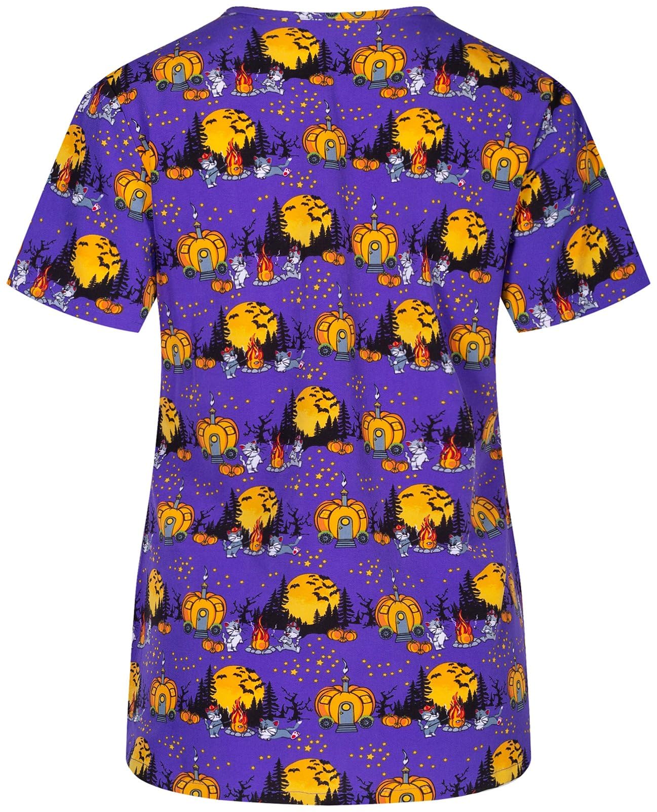 Minty Mint Women's Halloween Medical Scrubs Top 4 Way Stretch e60b Purple S