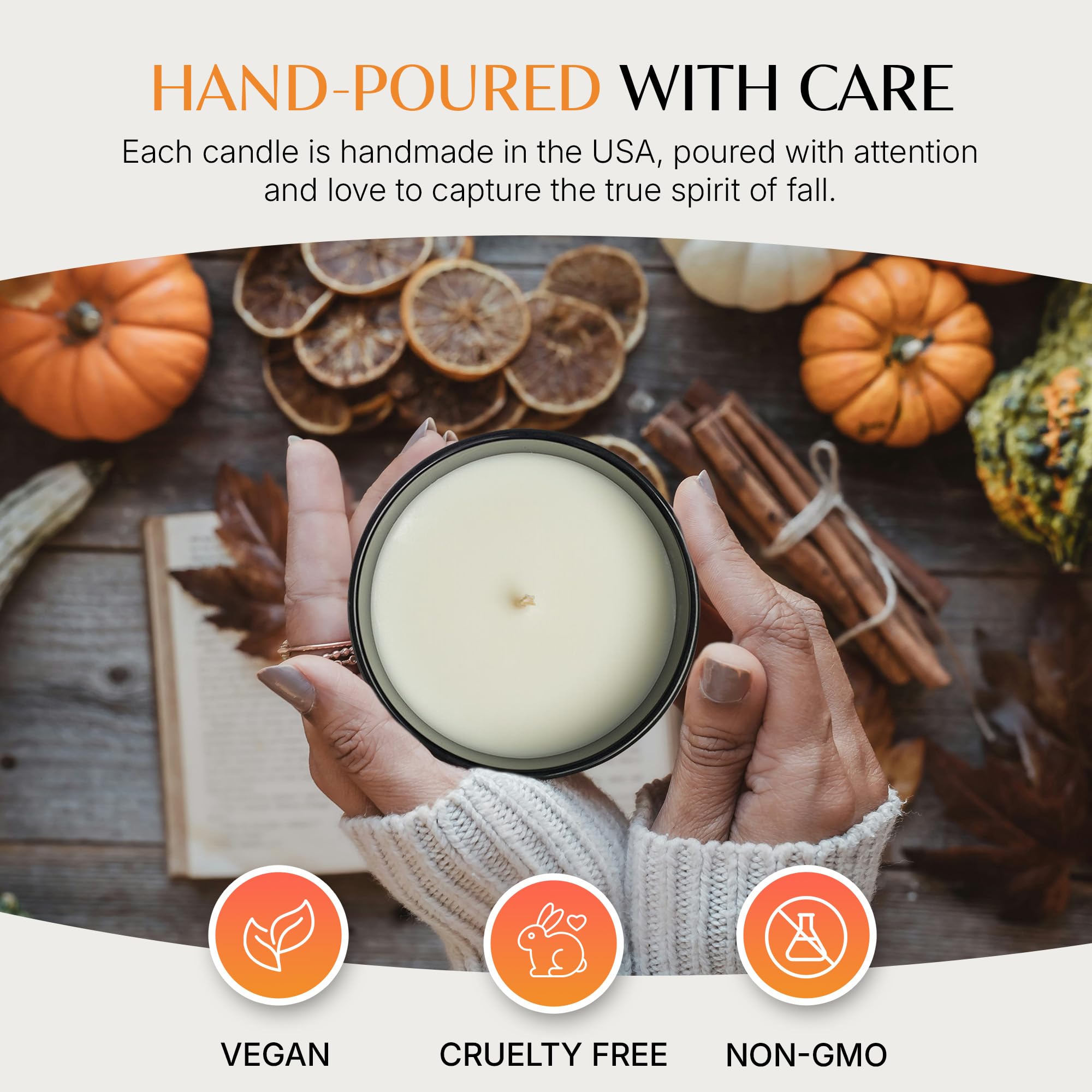 Experimenta la magia navideña con la vela perfumada de gofre de calabaza y nueces hecha en Estados Unidos, mezcla de cera de soja prémium con caja de regalo, perfecta para regalar