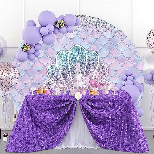 Mantel rectangular con diseño de rosetas 3D de satén para decoración de boda