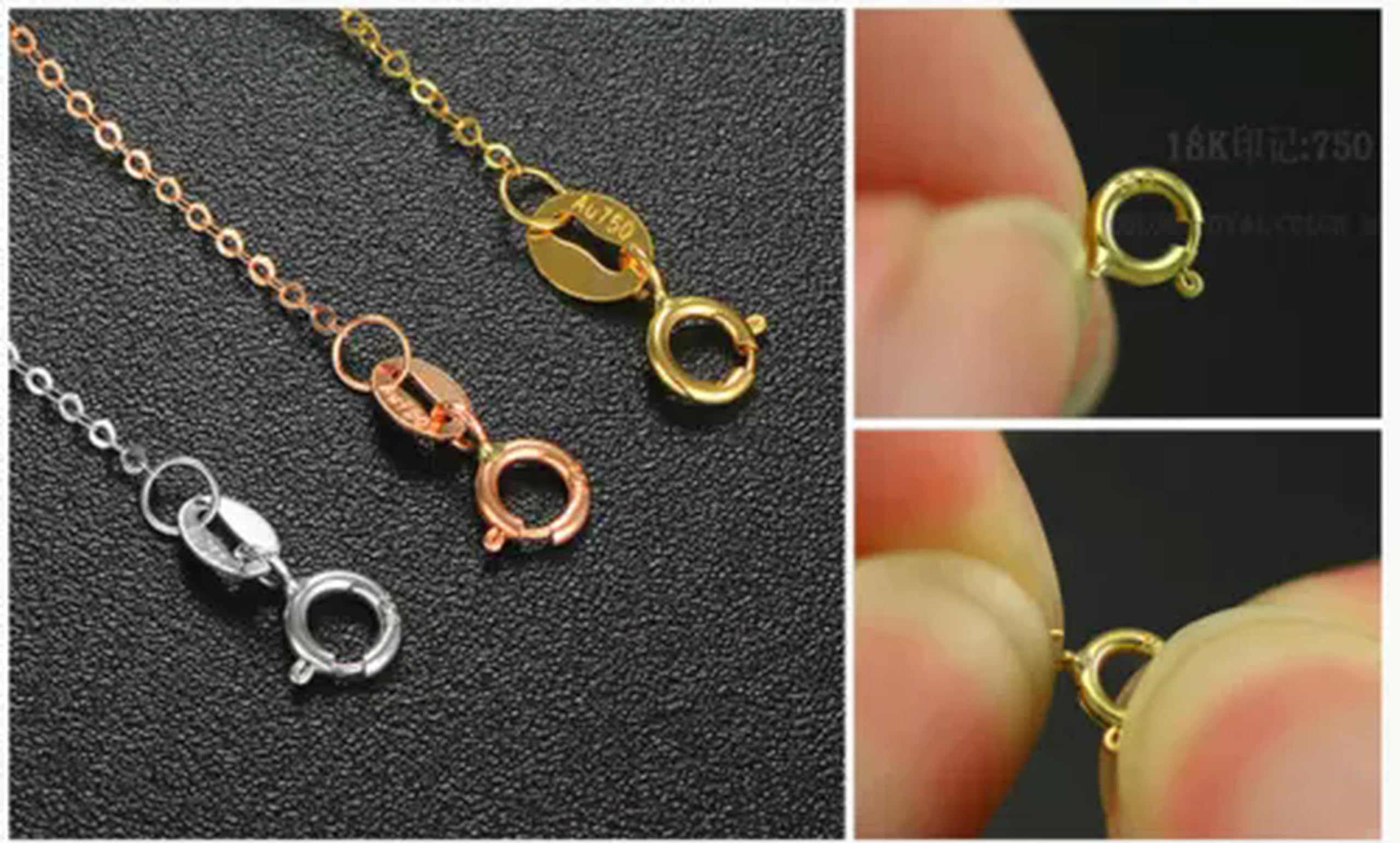 Fermoir à ressort en or jaune 18 carats, 1 pièce, réparation de Bracelets et colliers à faire soi-même