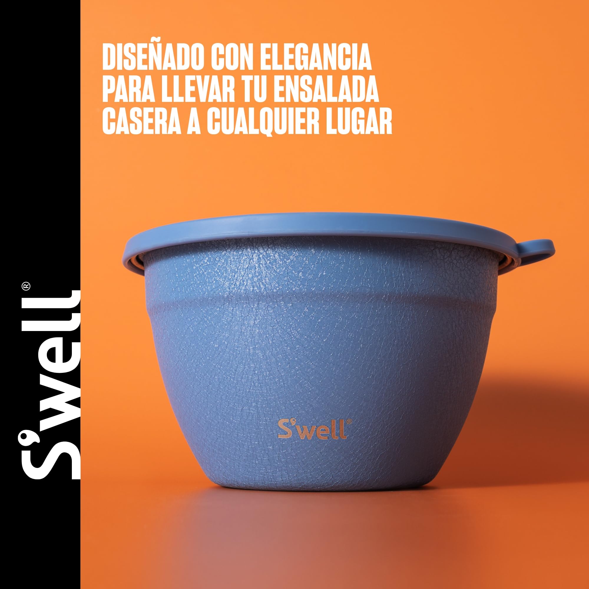 S'well - Kit insalatiera in acciaio inox, 1,9 litri, motivo Desert Sky, viene fornito con contenitore per condimenti da 60 ml e vassoio rimovibile per l'organizzazione