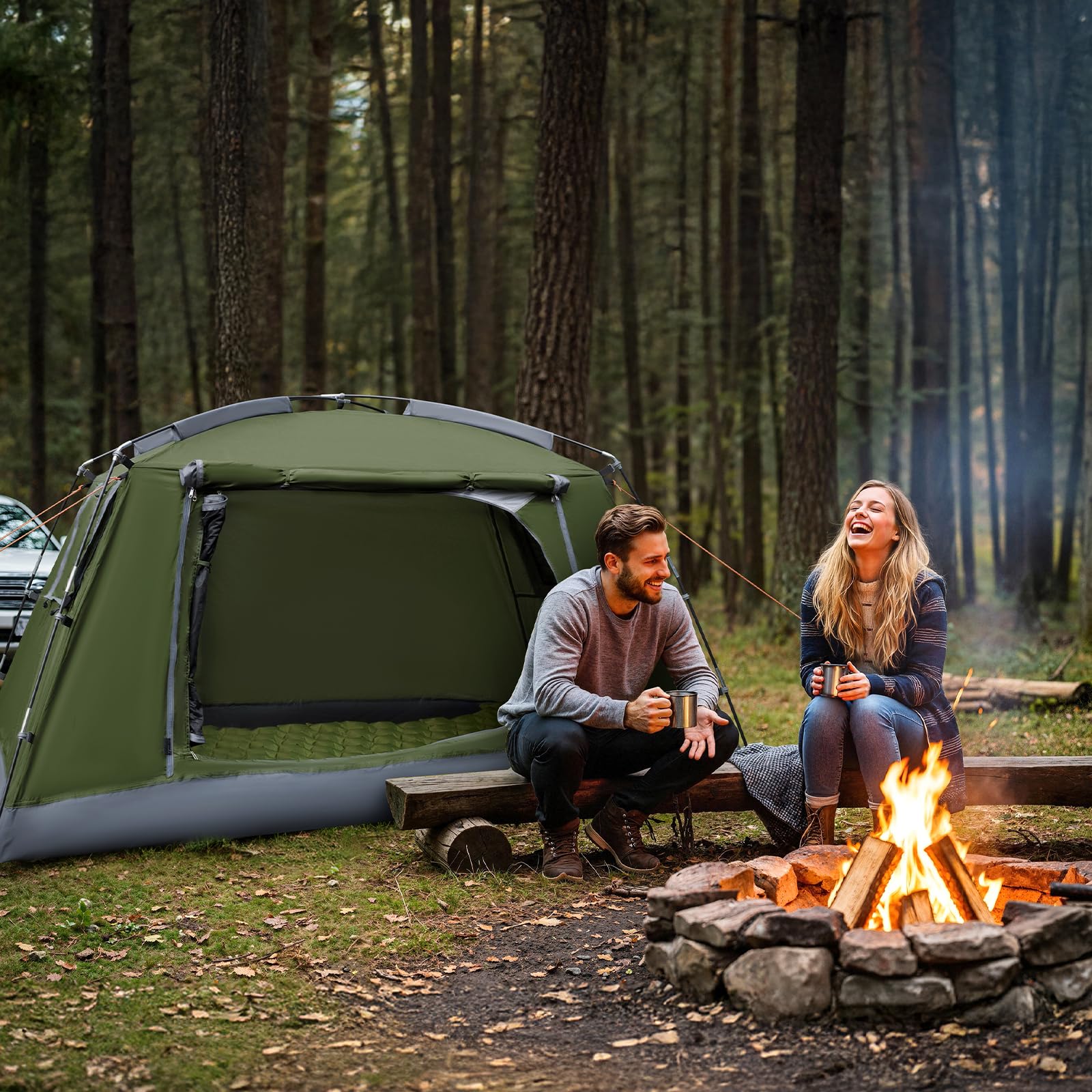 Night Cat Zelt für 1 2 Personen Camping: Leichtes und Wasserdichtes Kuppelzelt für 3 Jahreszeiten Ideal für Rucksackreisen Wandern Outdoor Festivals