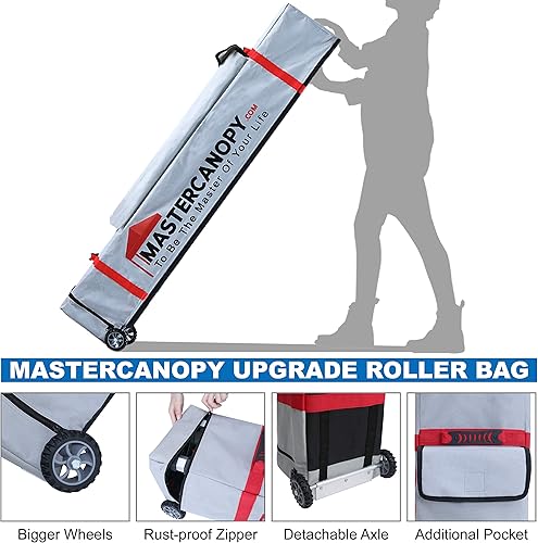 Miniatura 4 de MASTERCANOPY - Toldo plegable estilo tienda de campaña de 10 x 10 pies, de montura instantánea y para uso comercial, con una bolsa con ruedas