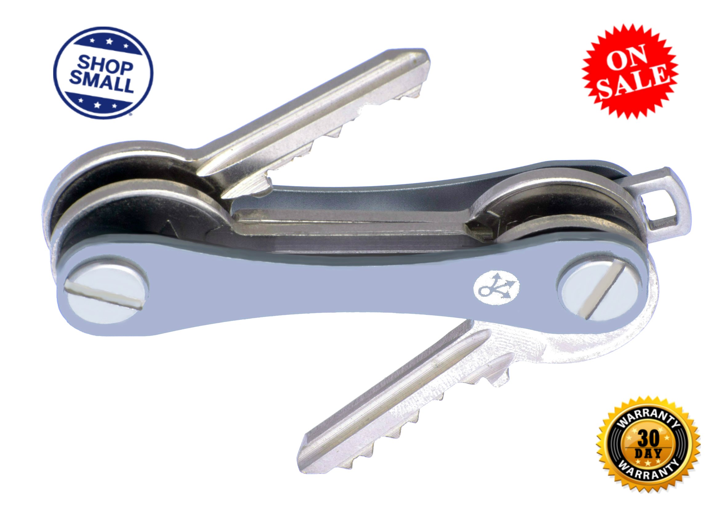 Compact Key Holder / Swiss Army Style Key Organizer by NJM. Holds 2-10 keys (Silver)