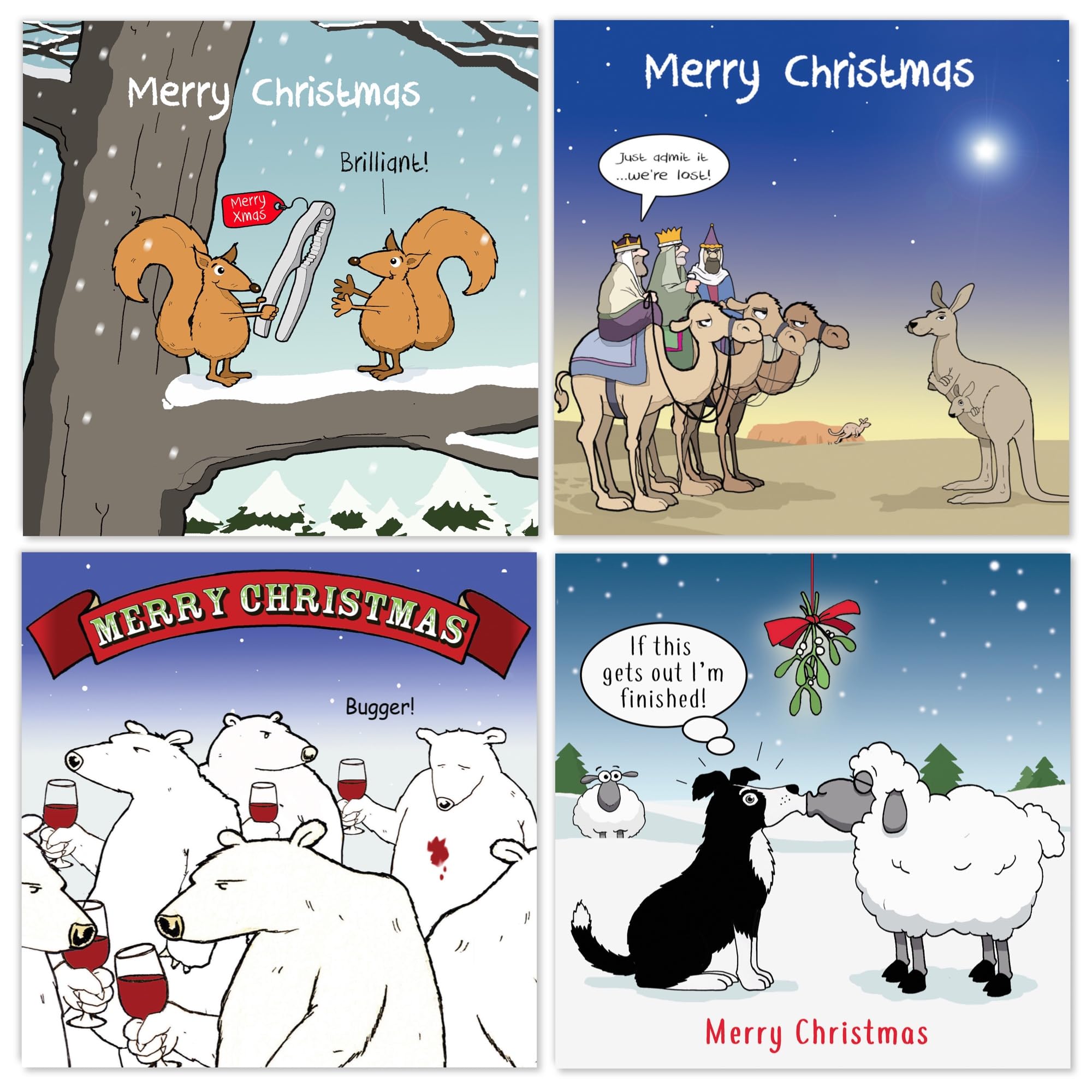 Twizler Funny Christmas Cards Pack of 8-8 Different Funny Designs - 8 Pack of Humour Merry Christmas Cards - Funny Xmas Cards Multipack - Image 2