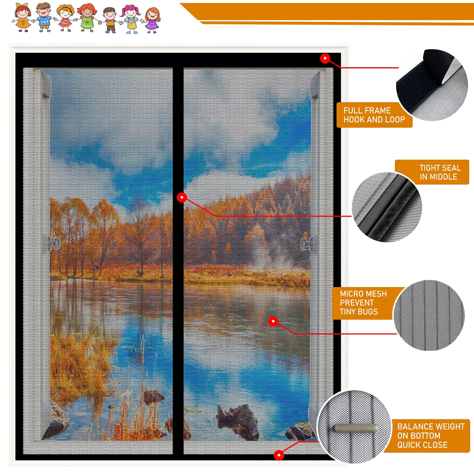 Magnetisch Vliegengordijn 90 x 115 cm Klamboe Voor Windows Zonder Boren Horraam Voor Diverse Ramen, Wit