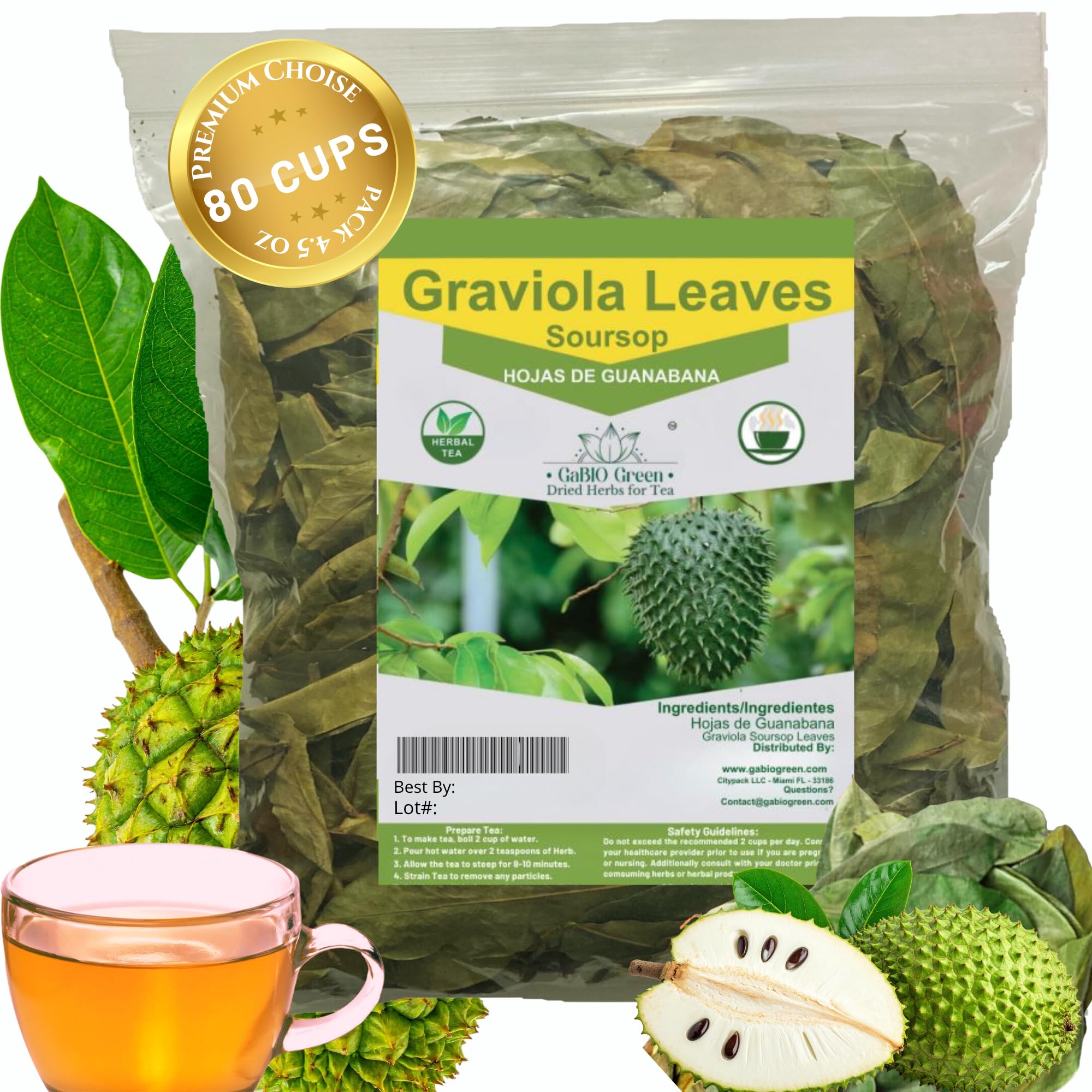 Amazon.com : Soursop Graviola leaves Premium (115 cups) 350 leaves