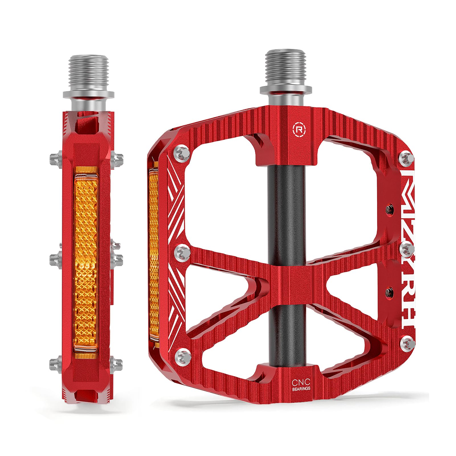 Pedali MTB MZYRH - Lega Alluminio Con Riflettori E 3 Cuscinetti
