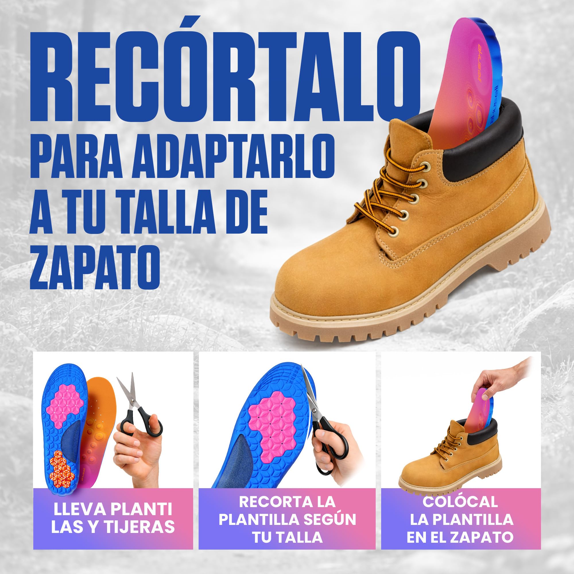 Akusoli Plantillas Hombre y Mujer – Plantillas de Gel para Zapatos con Acupresión y Soporte de Talón en U, Ideales para Zapatos de Trabajo y Largas Jornadas de Pie EU36-41.5 — view 4