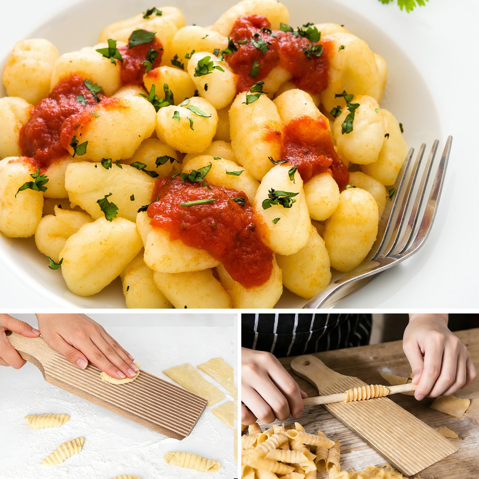 Kit de fabrication de pâtes 9 pièces, séchoir à pâtes, rouleau fileté, 2 rouleaux, planche à gnocchi, coupe-pâte, roue à découper, 2 tampons à ravioli pour pâtes maison