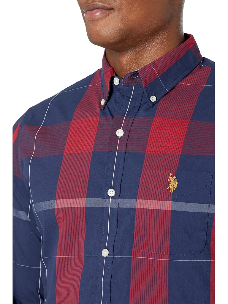 U.S. POLO ASSN. Long Sleeve Stretch Large Plaid Woven Shirt