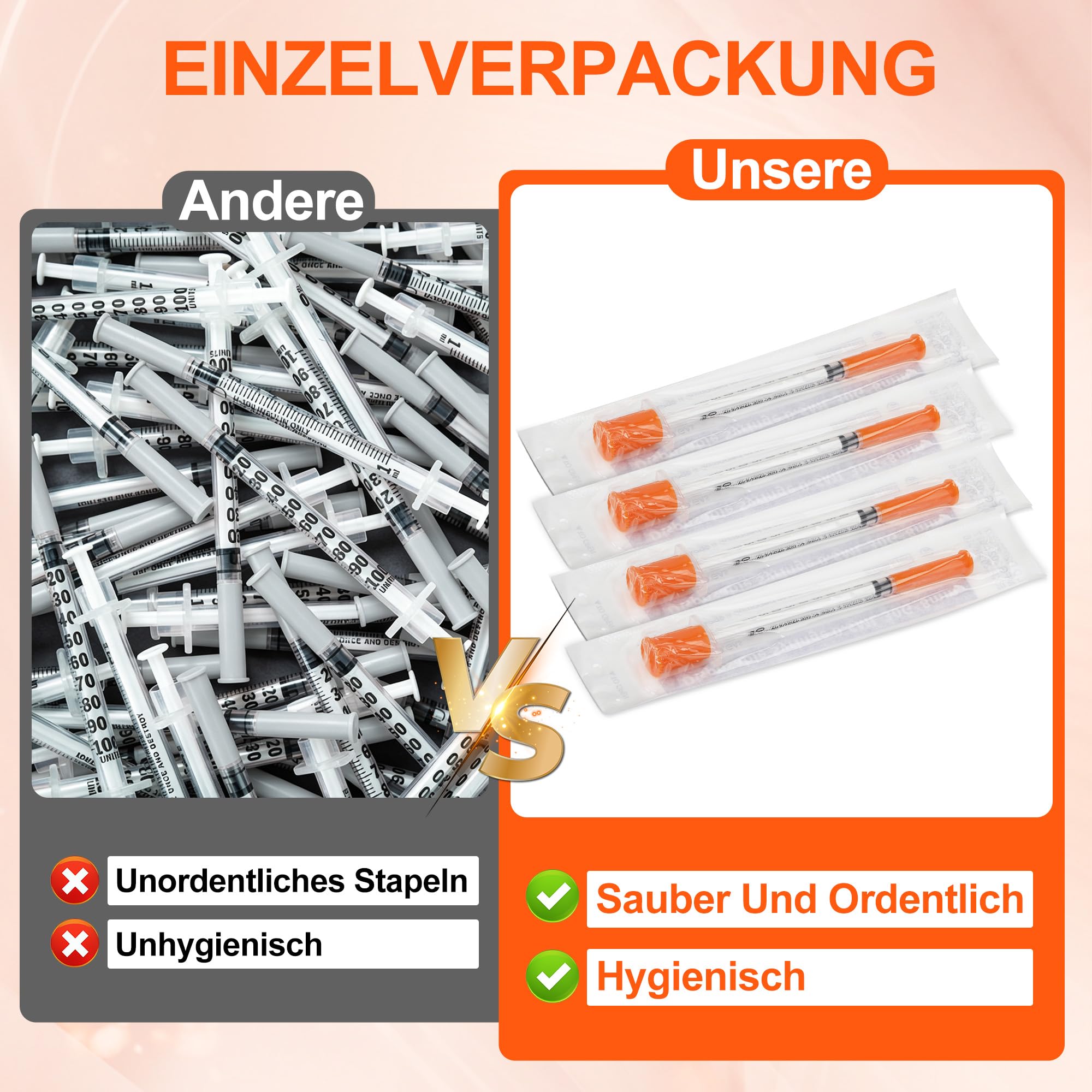 100 Stück 1ml Plastiktube mit 30G*8mm Saugkopf für Flüssigkeitstrennung