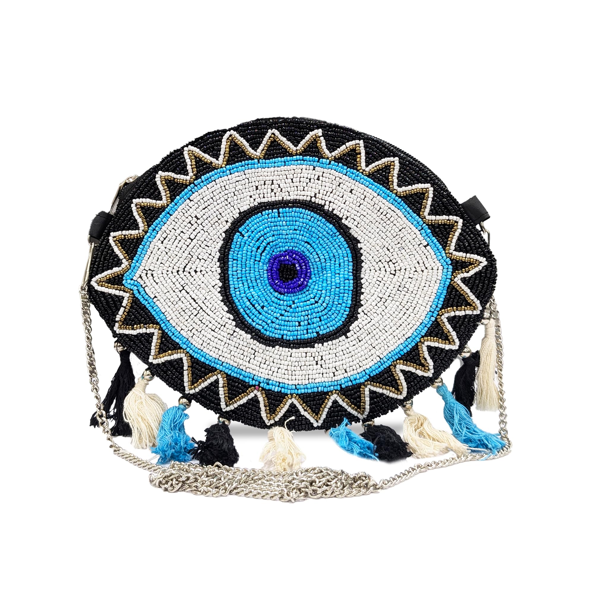 See full amazon price history chart for Maresse Handcrafted Evil Eye Beaded Crossbody Boho Purse - Bohemian Tassel Bag for Women with Chain - Unique Style Shoulder Handbag - Trendy Festival Fashion Accessories & Chic Essentials (Blue) Maresse Handcrafted Evil Eye Beaded Crossbody Boho Purse - Bohemian Tassel Bag for Women with Chain - Unique Style Shoulder Handbag - Trendy Festival Fashion Accessories & Chic Essentials (Blue) (B0DFCVHDF4) Amazon Price History, Amazon Price Tracker