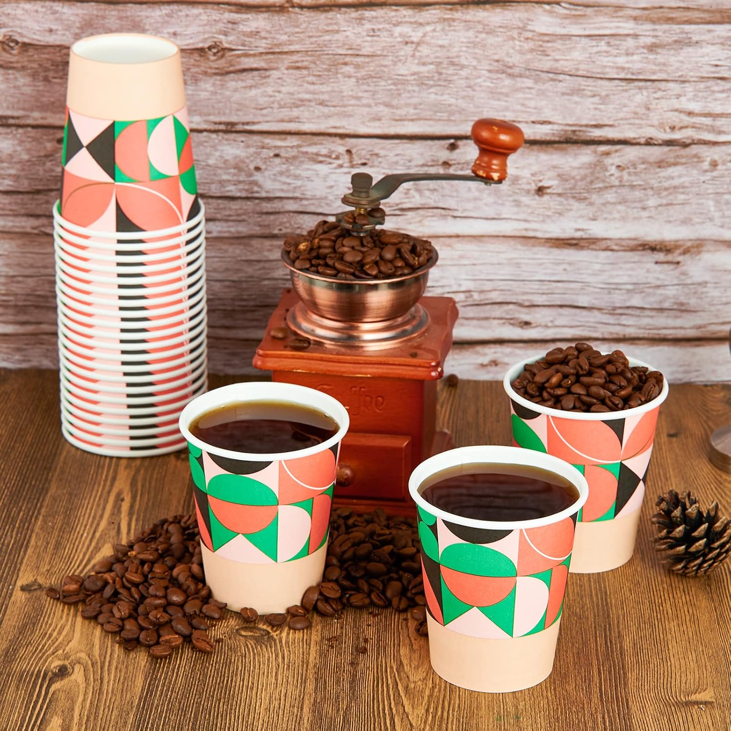 Turbo Bee 400 Pack 8oz Paper Cups, Disposable Coffee Cups, Hot/Cold Beverage Drinking Cups for Water, Paper Water Cups 8oz, Suitable for Party, Picnic, Travel and Events